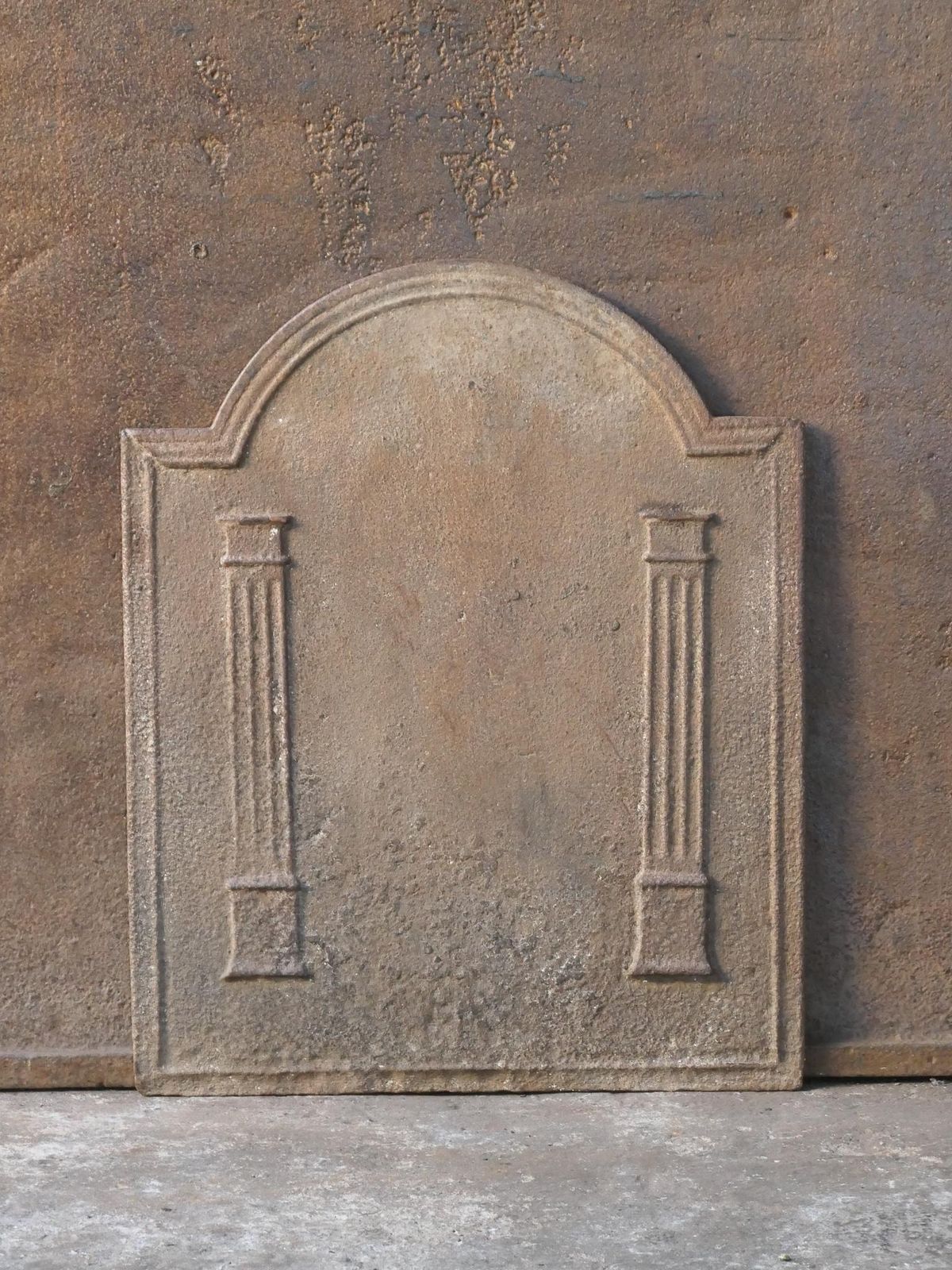 Antique French Neoclassical 'Pillars Of Freedom' Fireback / Backsplash, 19th C. photo furniture