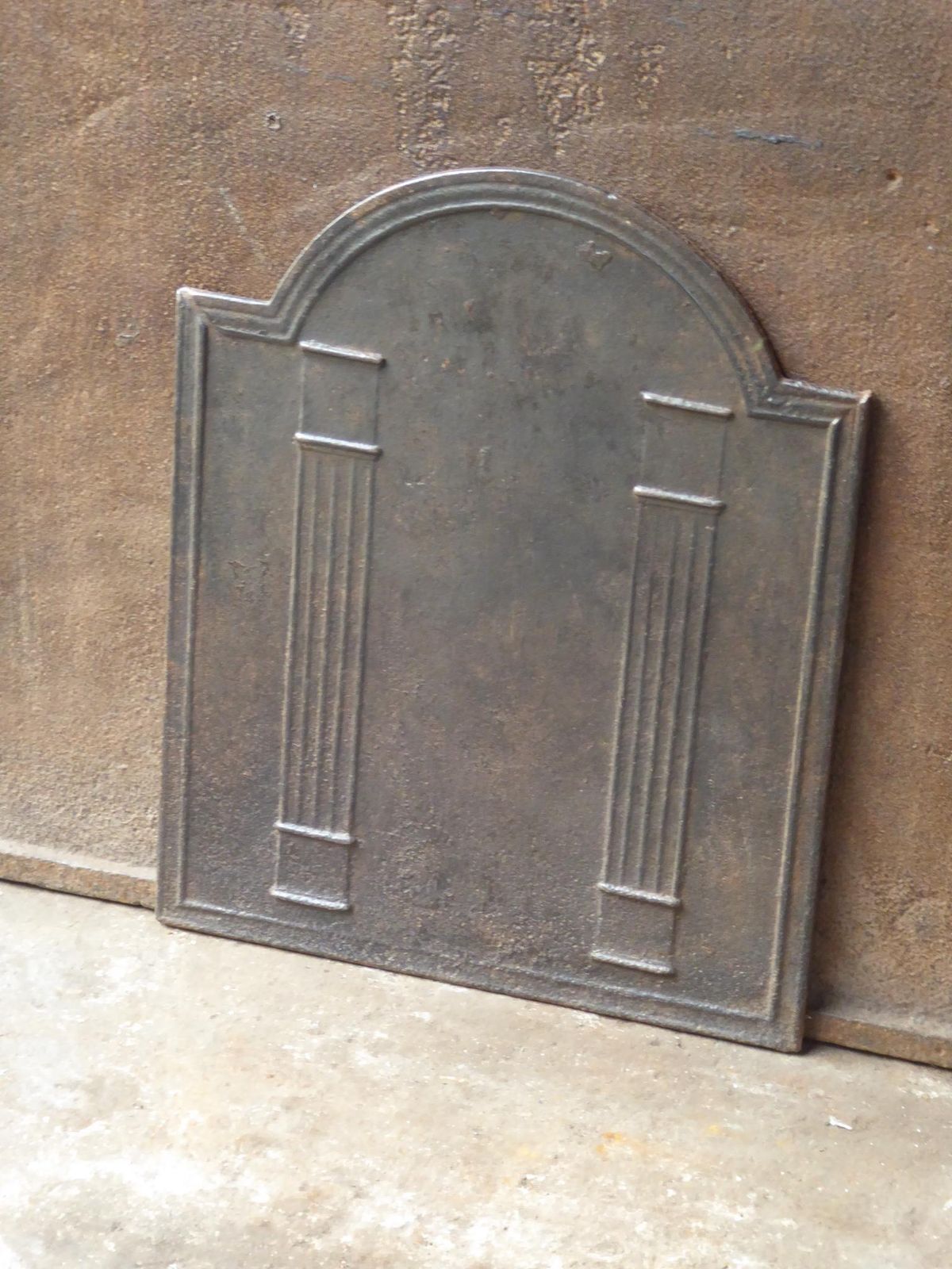 Antique French Neoclassical 'Pillars Of Freedom' Fireback / Backsplash photo vinterior