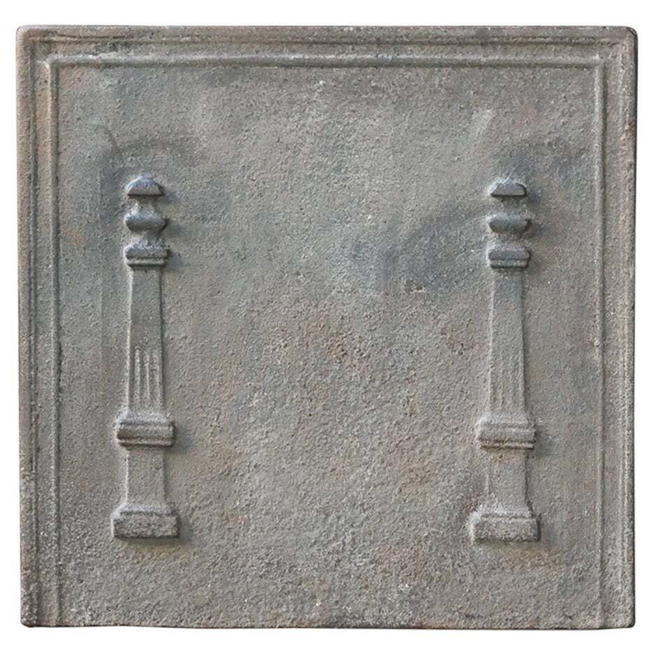 French Neoclassical 'Pillars Of Freedom' Fireback / Backsplash, 18th 19th C.