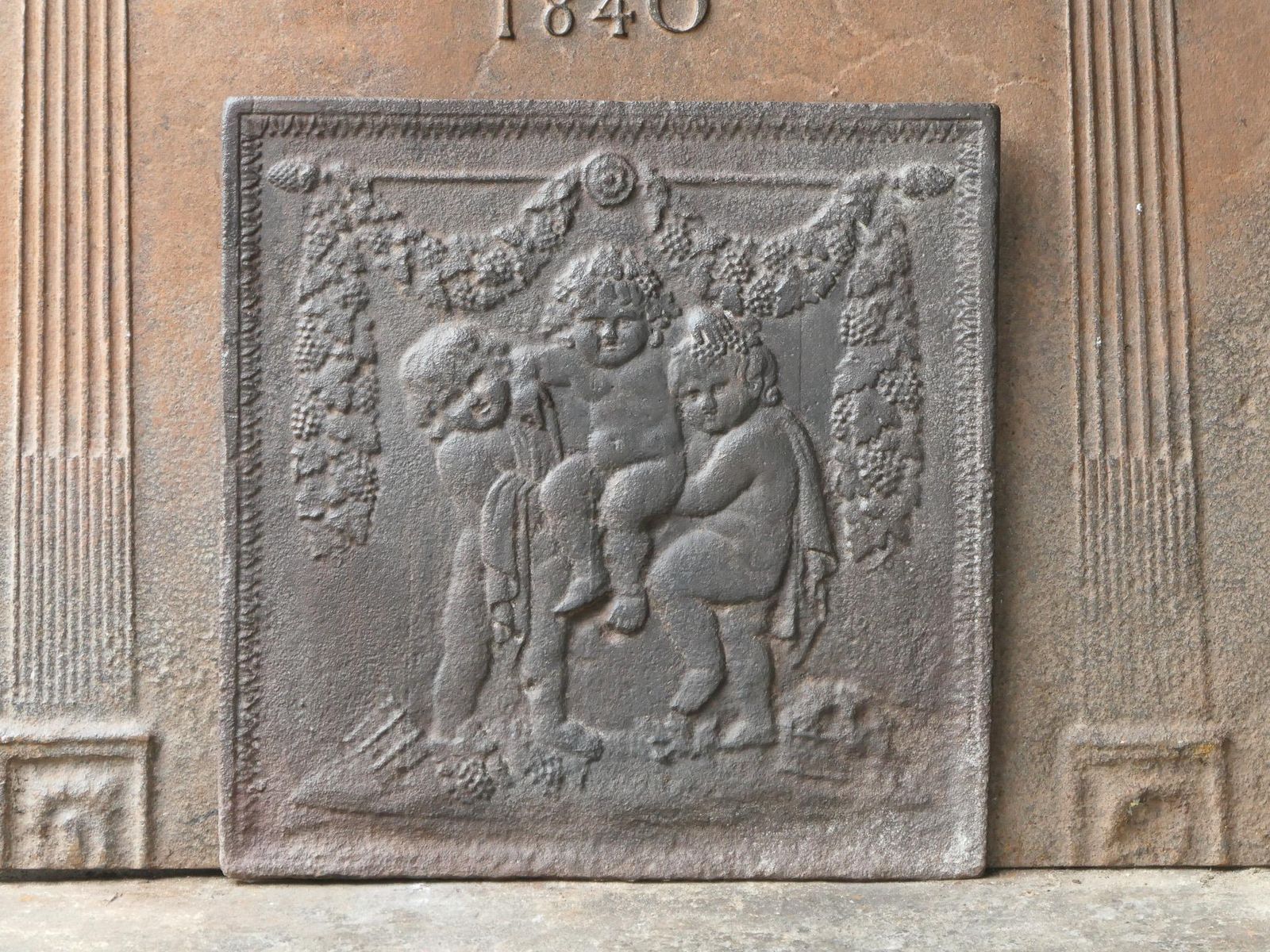 Napoleon III Fireback / Backsplash Depicting Young Bacchus, 19th Century photo 491.0