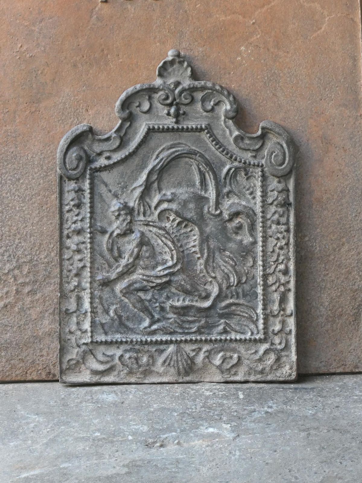 18th Century French Louis XV 'Scylla And Charybdis' Fireback / Backsplash photo for sale