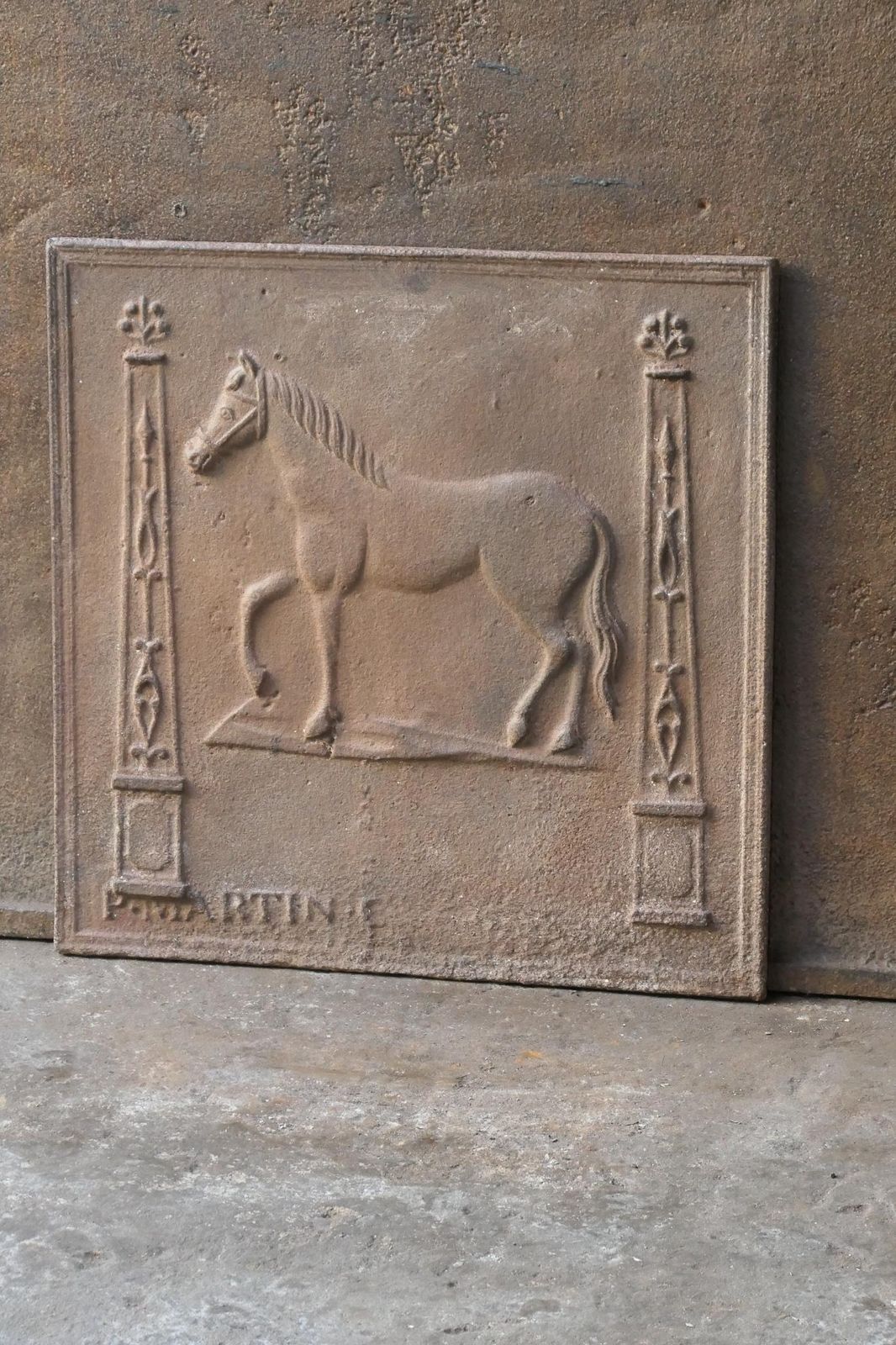 Antique French 'Horse' Fireback / Backsplash, 19th Century photo Home Fixtures