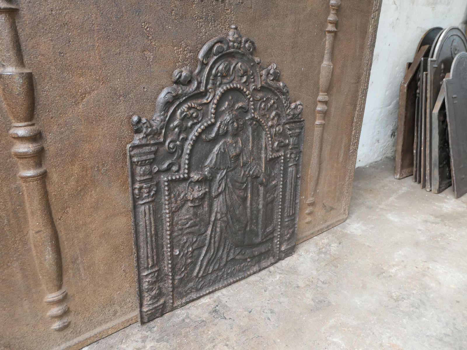 508.0 Antique French 'Allegory Of The Morning' Fireback / Backsplash, 18th   19th C. photo