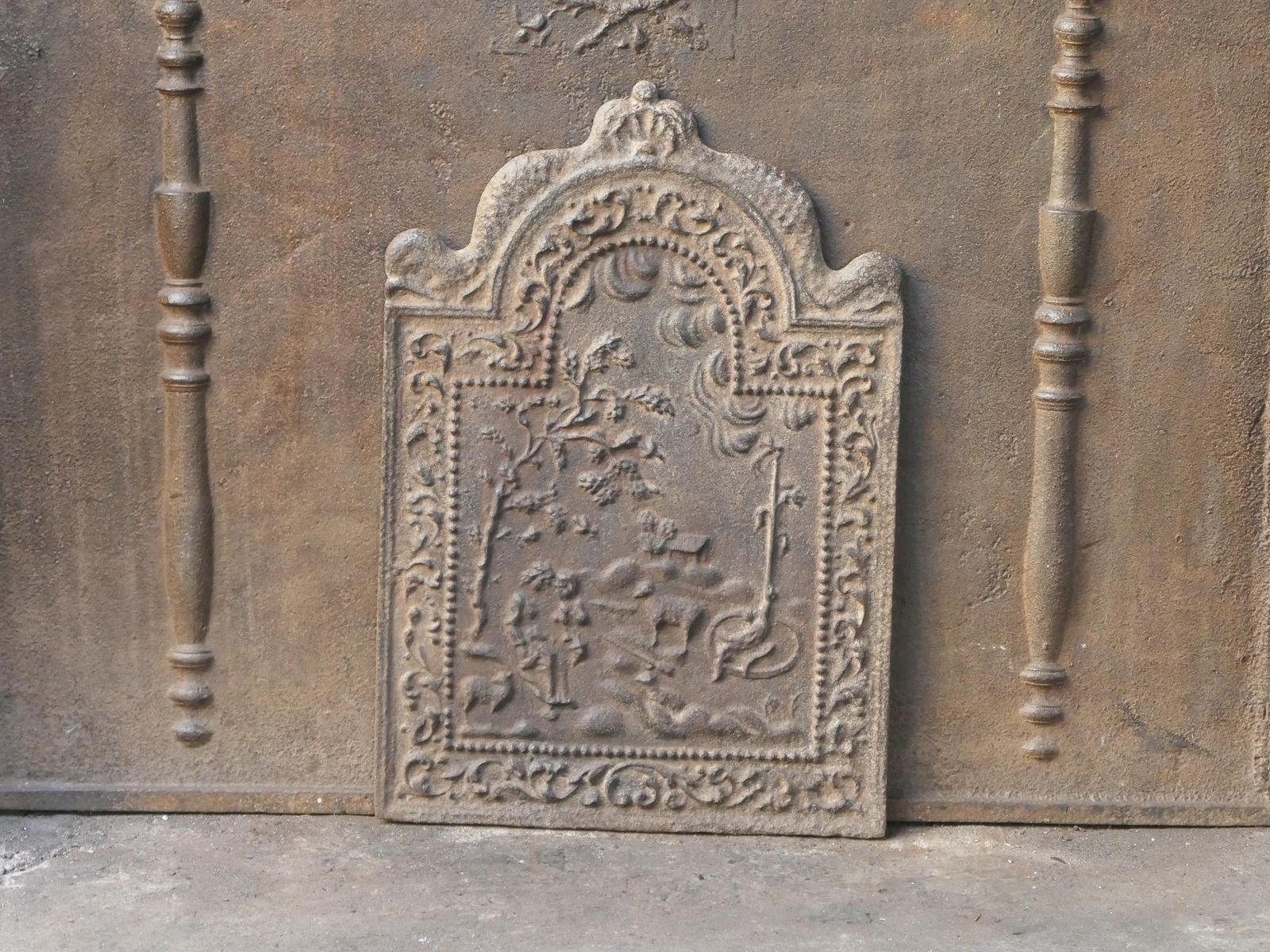 Antique Dutch Louis XV 'Rural Scene' Fireback / Backsplash, 18th Century photo 576.0