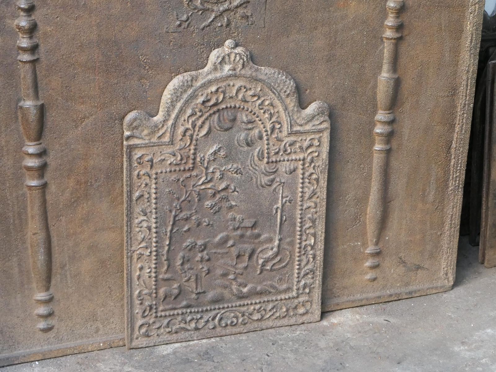 Antique Dutch Louis XV 'Rural Scene' Fireback / Backsplash, 18th Century photo buy