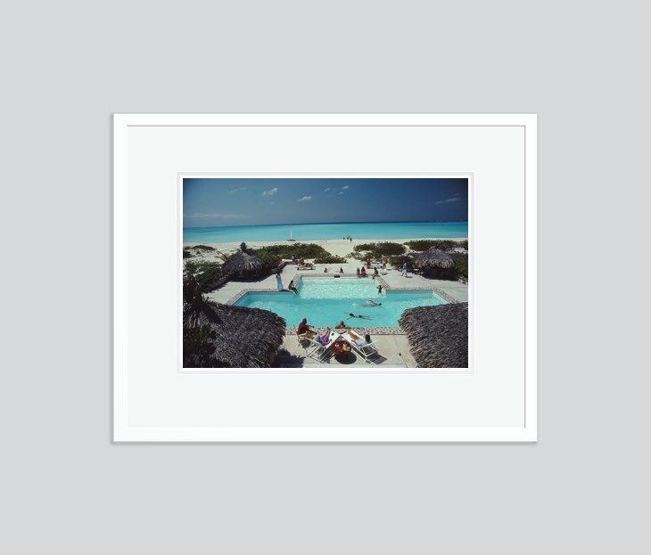 Slim Aarons 'The Meridian Club' Framed White photo furniture