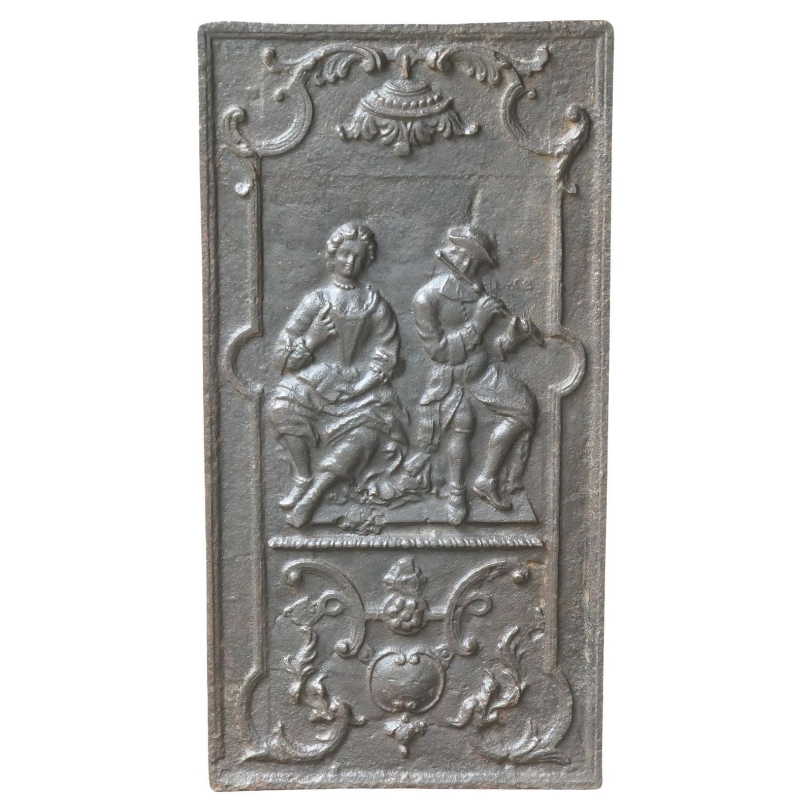 18th Century French Louis XV 'Man And Woman' Fireback / Backsplash