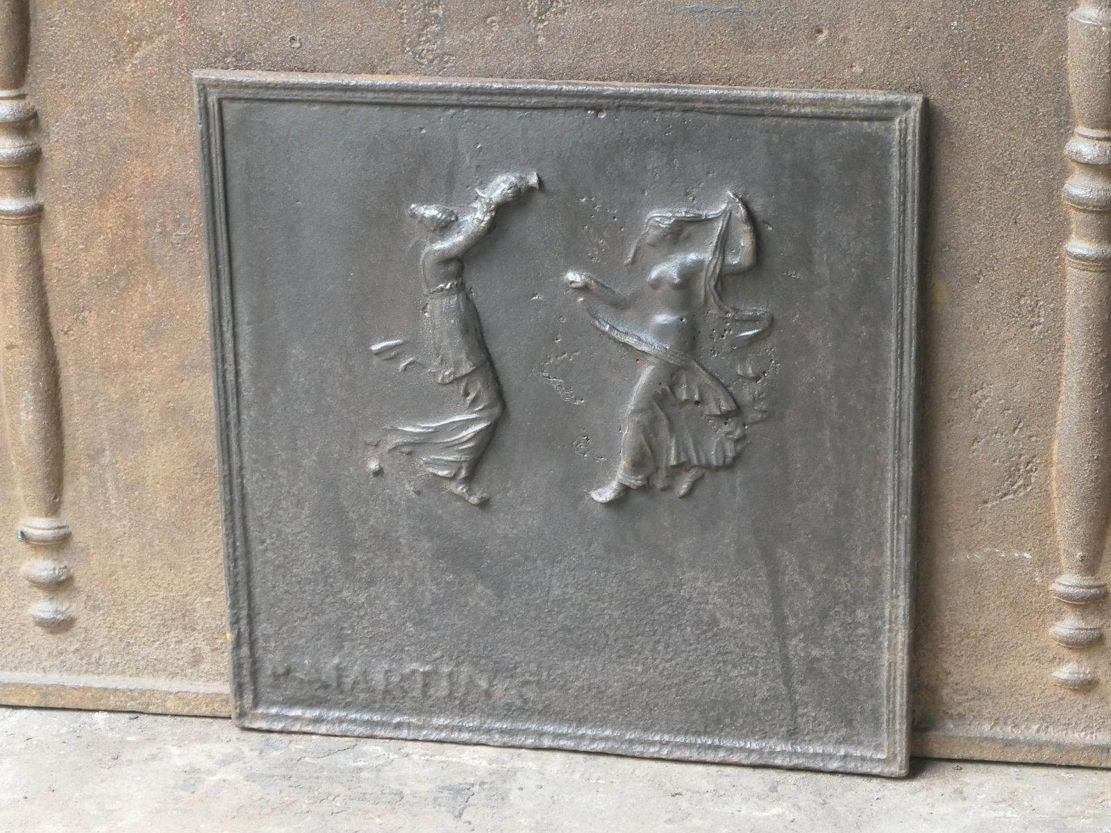 French Neoclassical 'Dancers' Fireback / Backsplash, 18th   19th Century photo 491.0