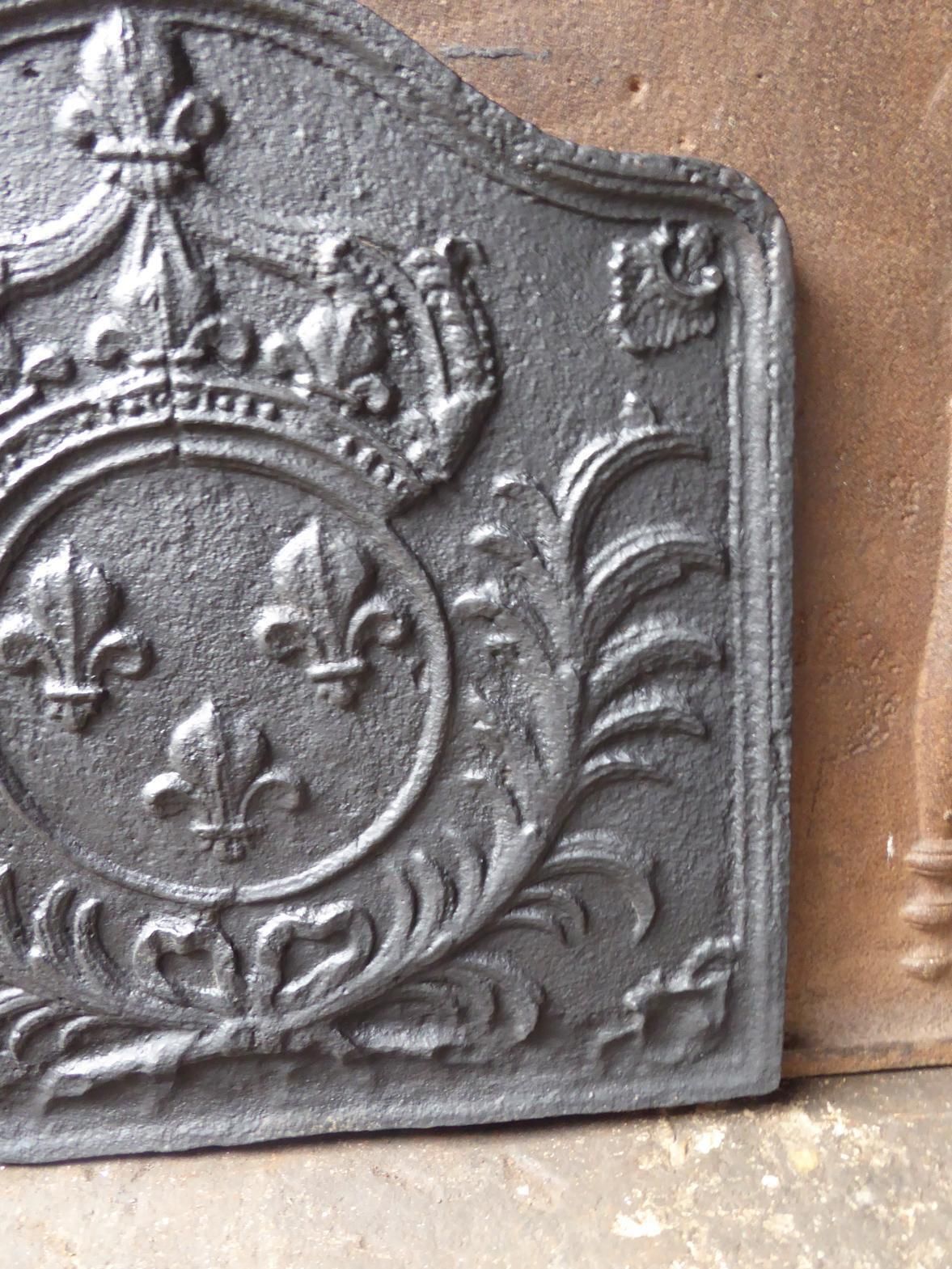 Antique French Louis XV Arms Of France Fireback / Backsplash, 18th Century photo buy