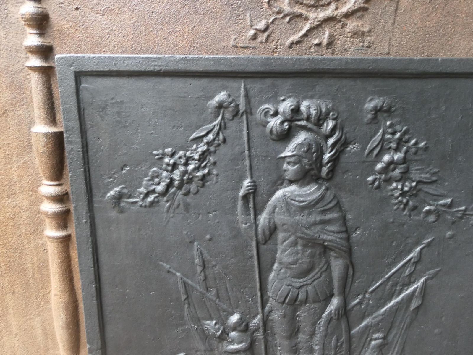 Home Fixtures Antique French 'Mars' Fireback / Backsplash, 19th Century photo