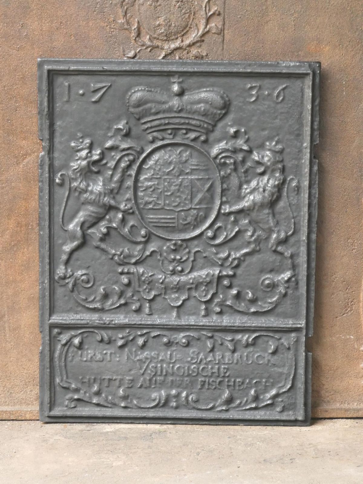 German Louis XV Period 'Coat Of Arms' Fireback / Backsplash, 18th Century photo Home Fixtures