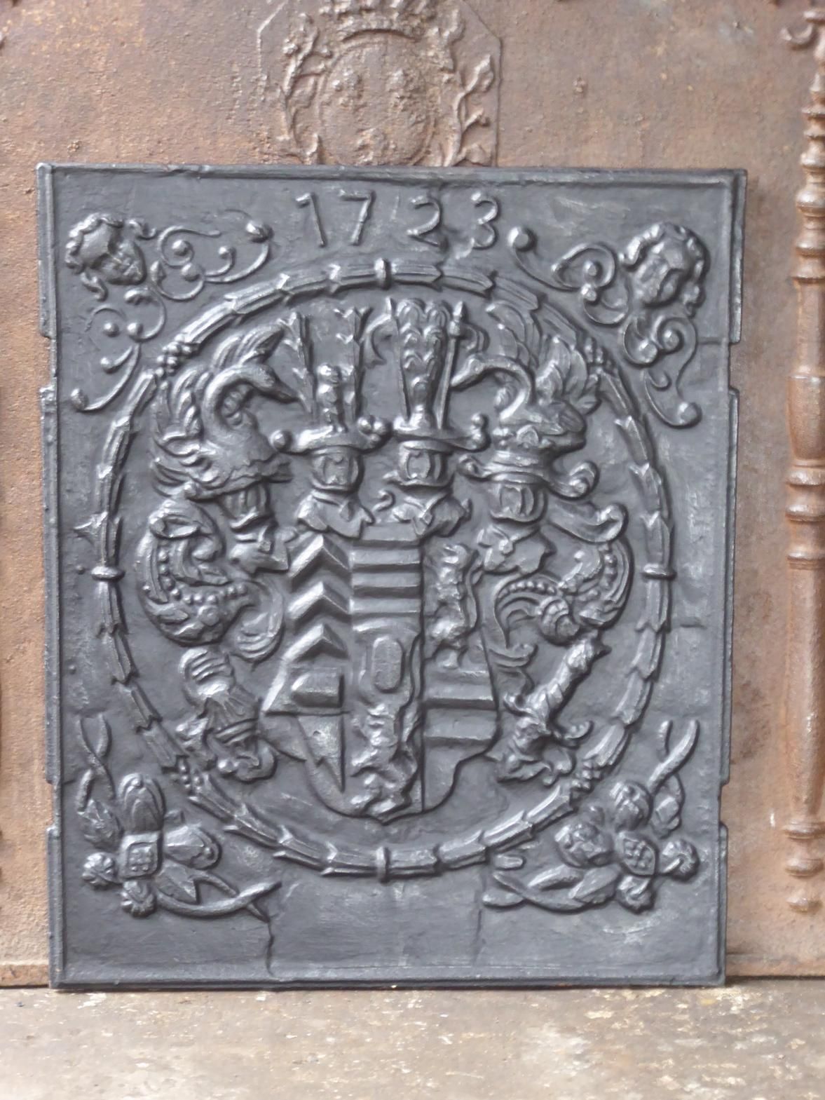 German Louis XV Style 'Coat Of Arms' Fireback / Backsplash photo for sale