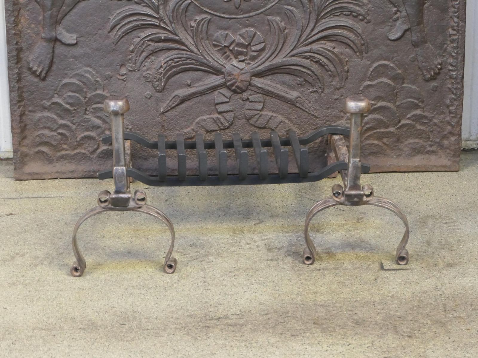 French Louis XV Period Fireplace Grate Or Fire Basket, 18th Century photo Home Fixtures