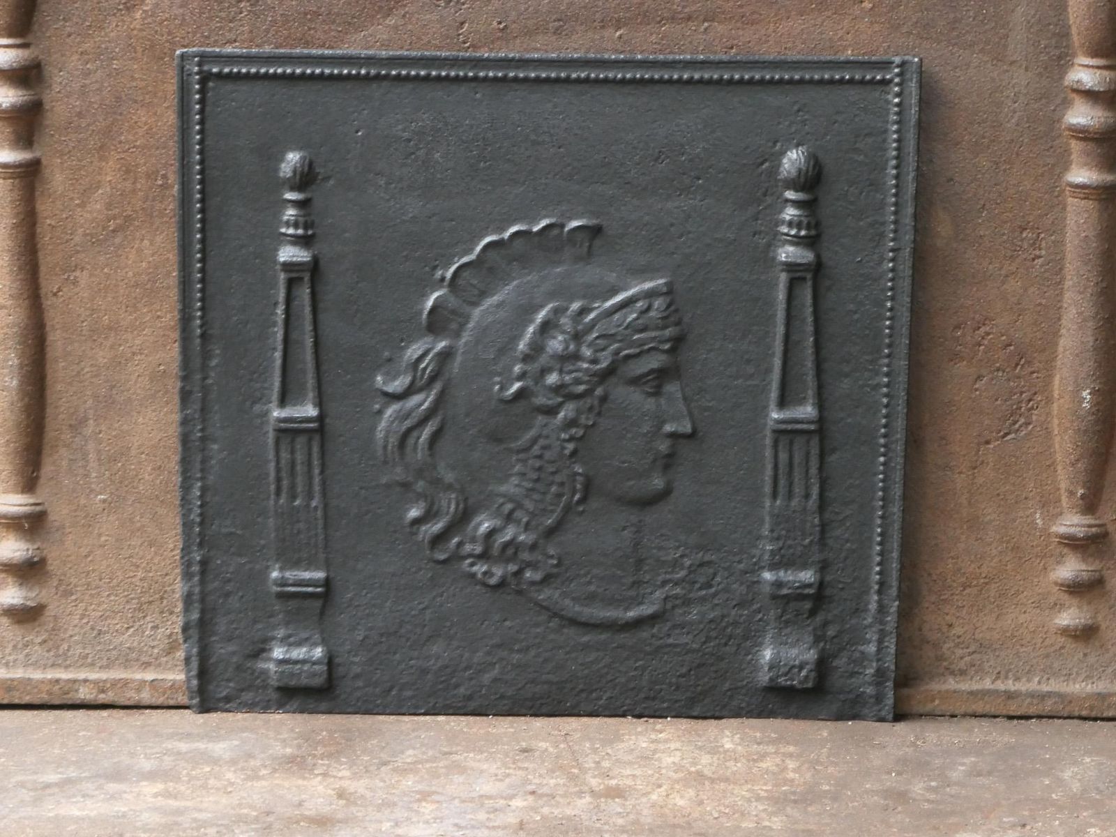 Antique French Neoclassical 'Roman Soldier' Fireback / Backsplash photo Home Fixtures