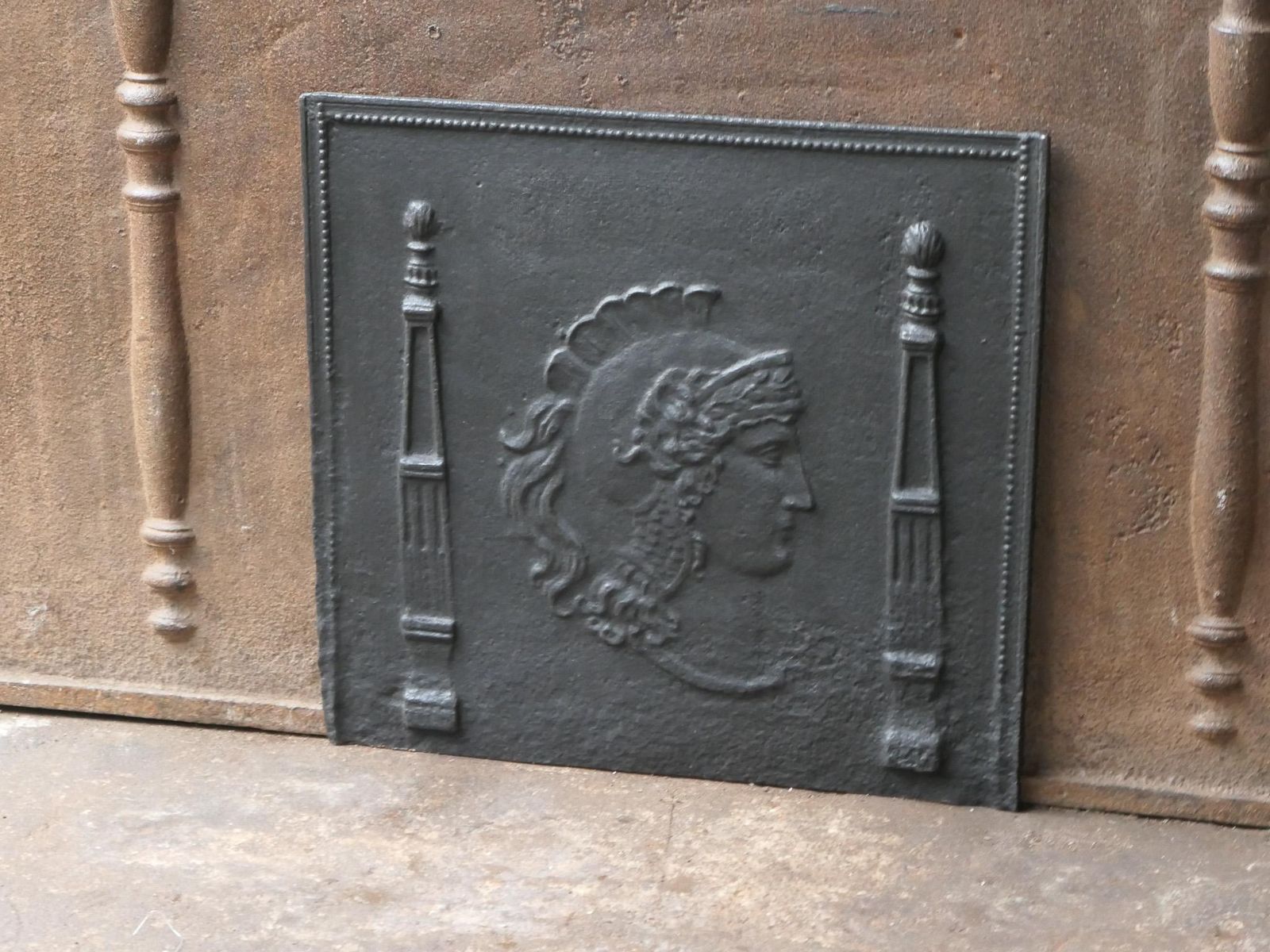 Antique French Neoclassical 'Roman Soldier' Fireback / Backsplash photo 576.0