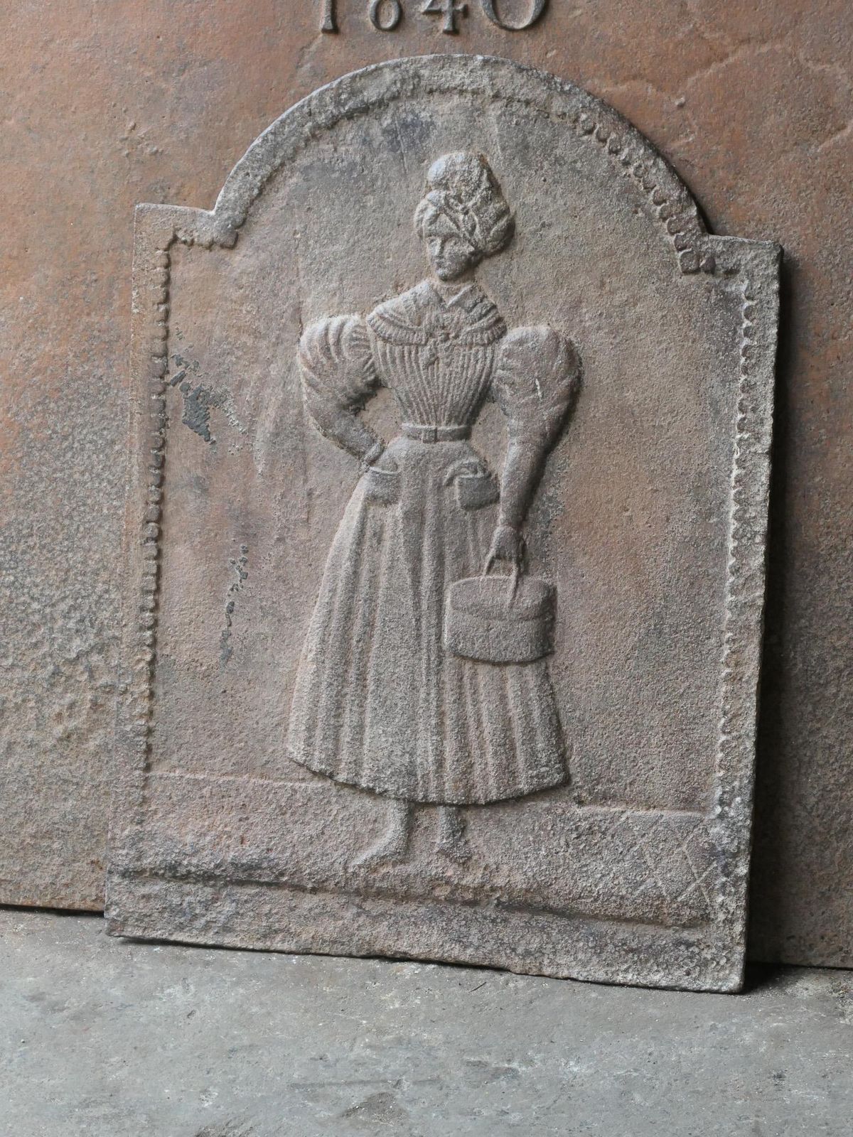 French Napoleon III Period 'Lady' Fireback / Backsplash, 19th Century photo for sale
