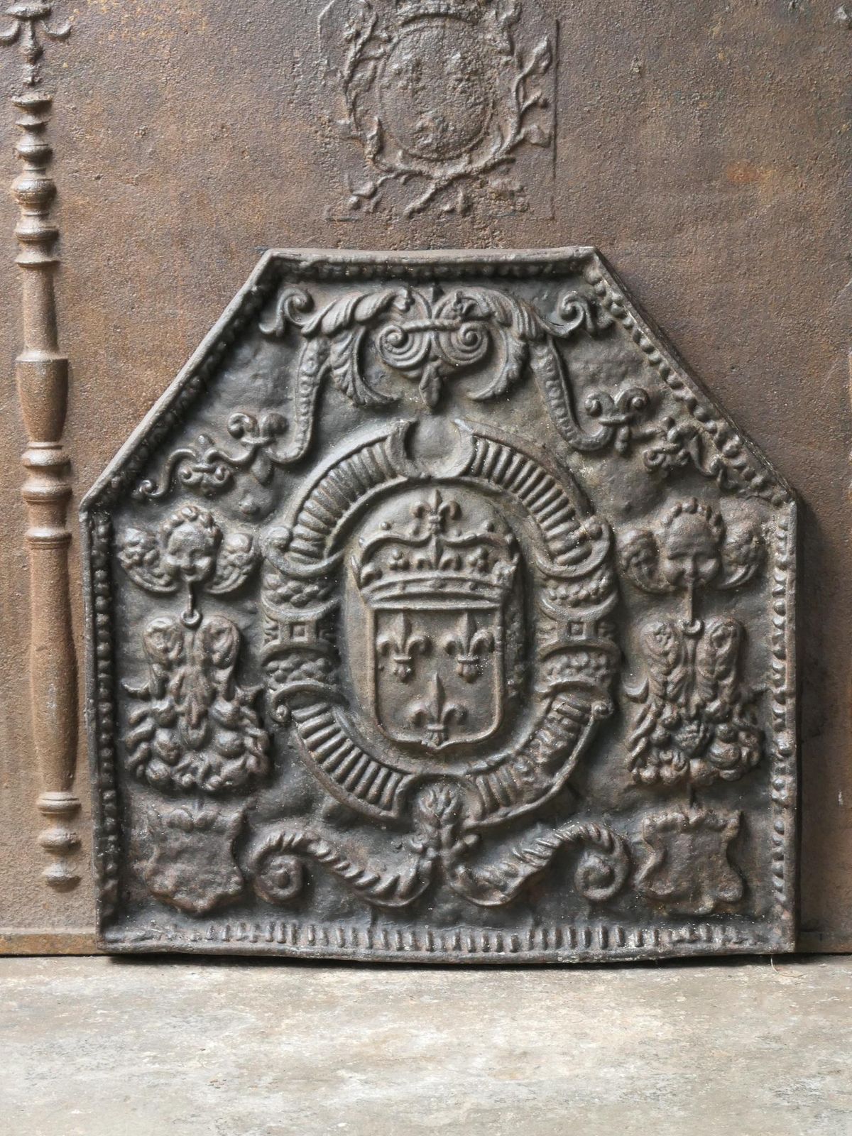 French Louis XIII Style 'Arms Of France' Fireback / Backsplash photo for sale