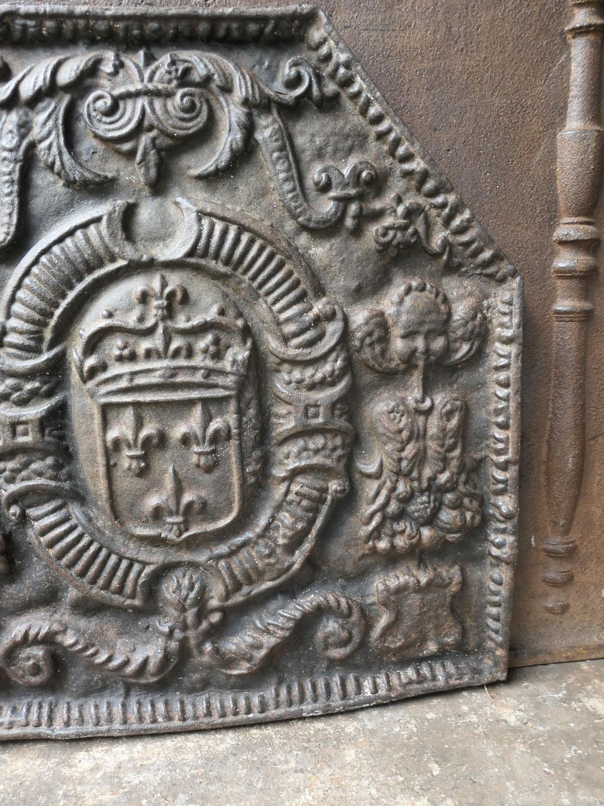 French Louis XIII Style 'Arms Of France' Fireback / Backsplash photo vintage