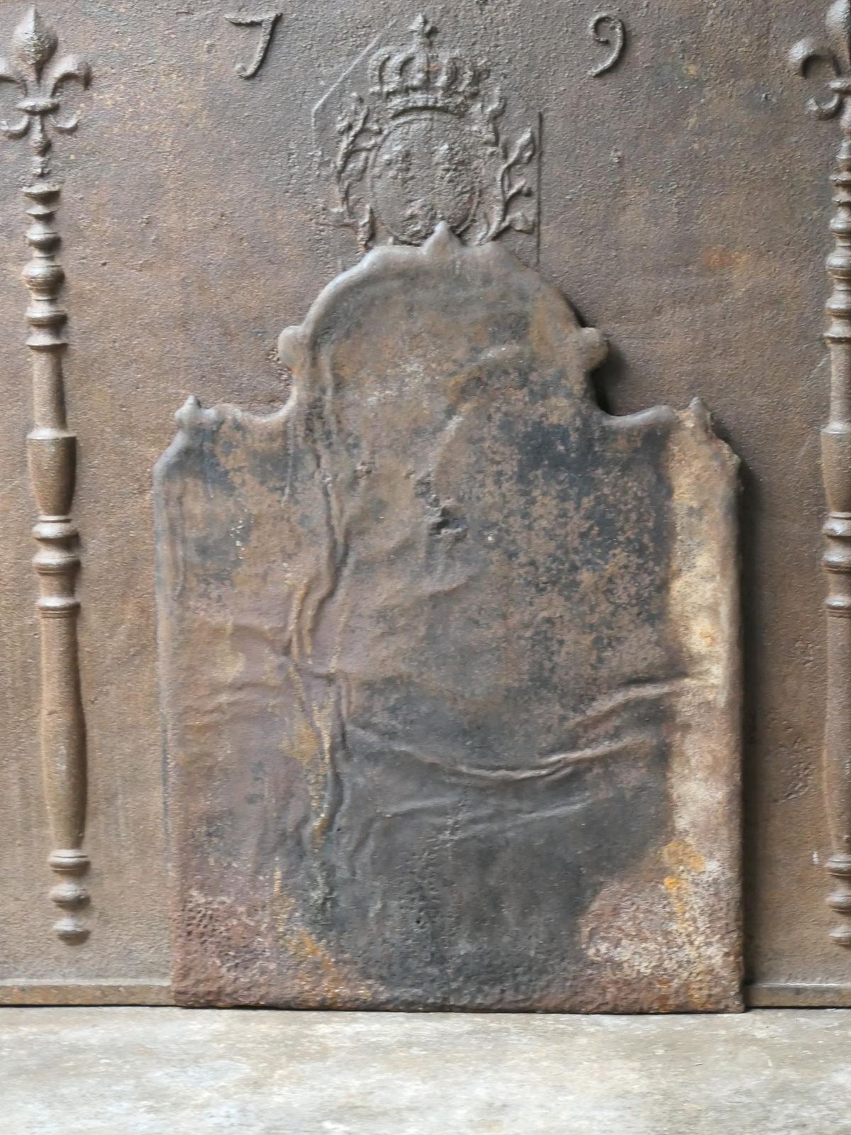 Antique German 'Jacobian Well' Fireback / Backsplash, 17th 18th Century photo furniture
