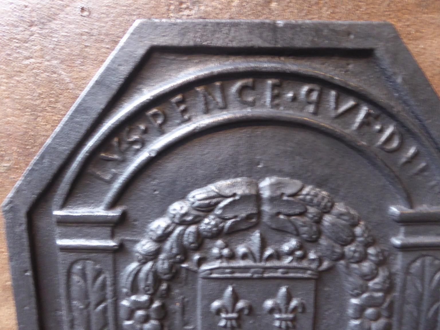 French Louis XIV Coat Of France Fireback / Backsplash, 17th Century photo 576.0