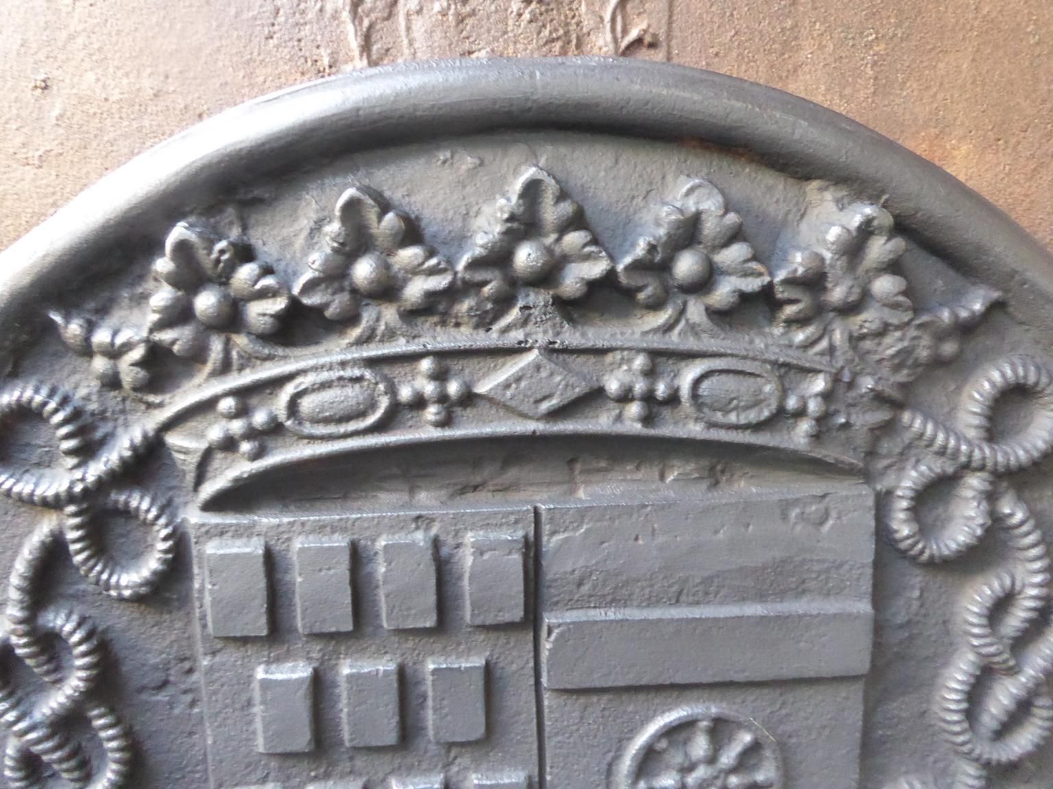 French Louis XIV Style 'Coat Of Arms De Rostaing Family' Fireback / Backsplash photo for sale