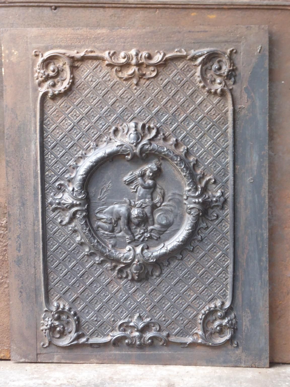 Antique French Napoleon III 'Cupids' Fireback / Backsplash photo furniture