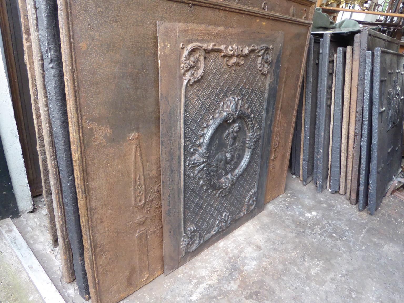 photo furniture Antique French Napoleon III 'Cupids' Fireback / Backsplash