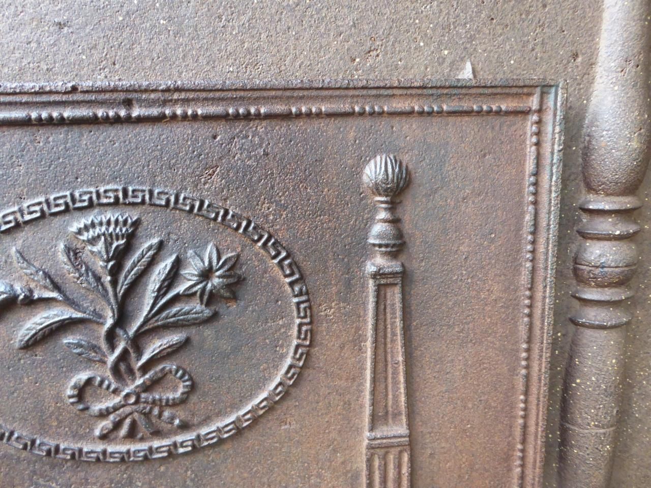 19th Century Neoclassical 'Pillars With Decoration' Fireback / Backsplash photo Home Fixtures