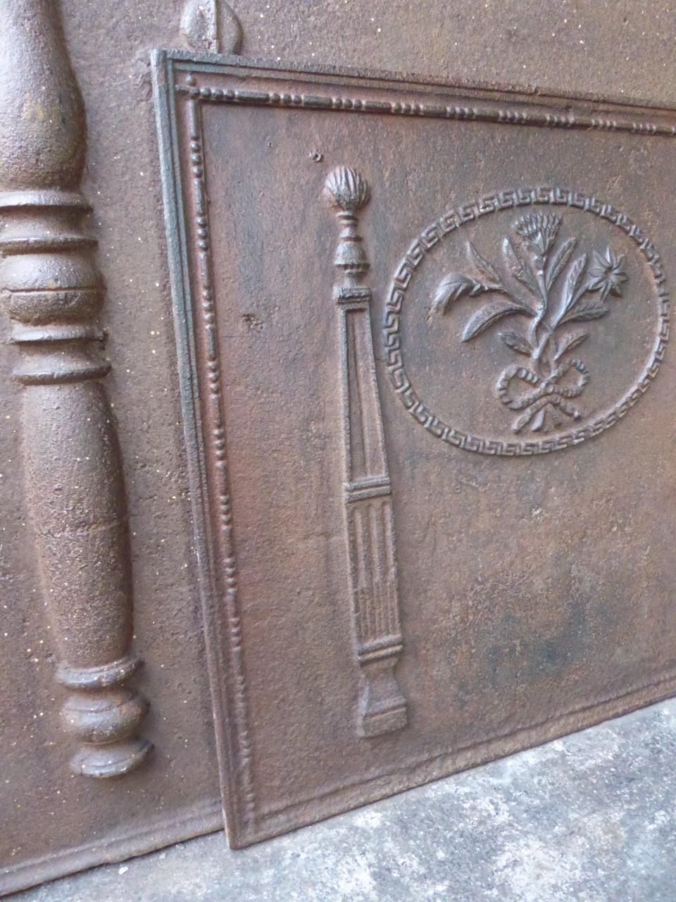 19th Century Neoclassical 'Pillars With Decoration' Fireback / Backsplash photo vinterior