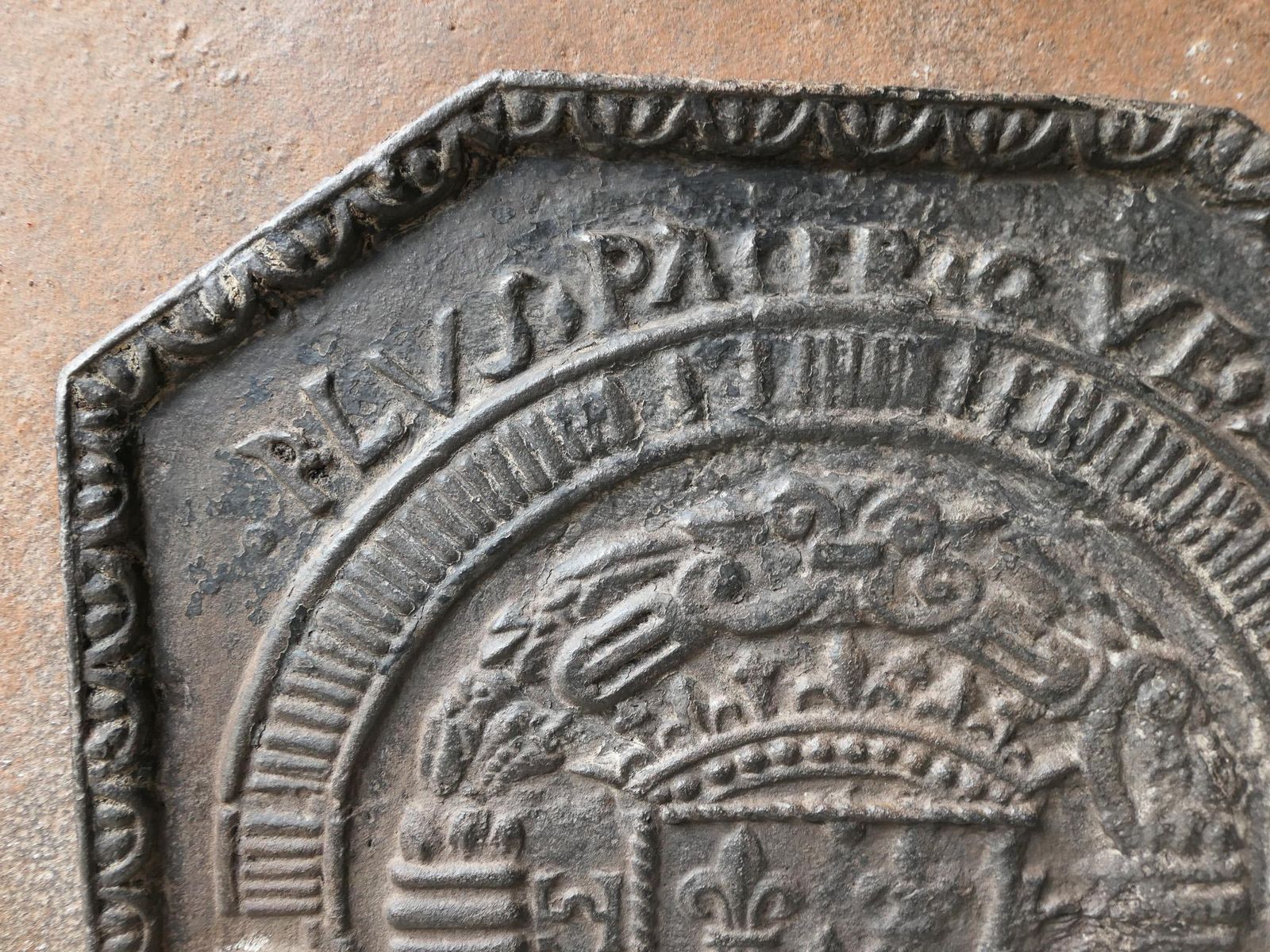 17th Century French Louis XIV 'Arms Of France' Fireback / Backsplash photo vintage