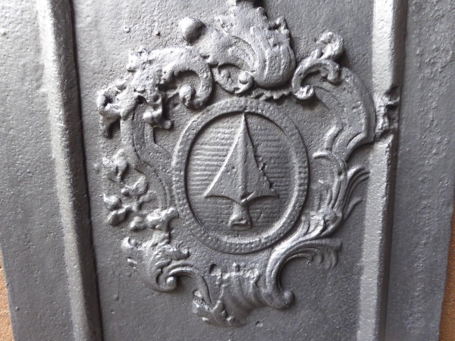 French Louis XIV 'Coat Of Arms' Fireback / Backsplash, Dated 1741 photo Home Fixtures