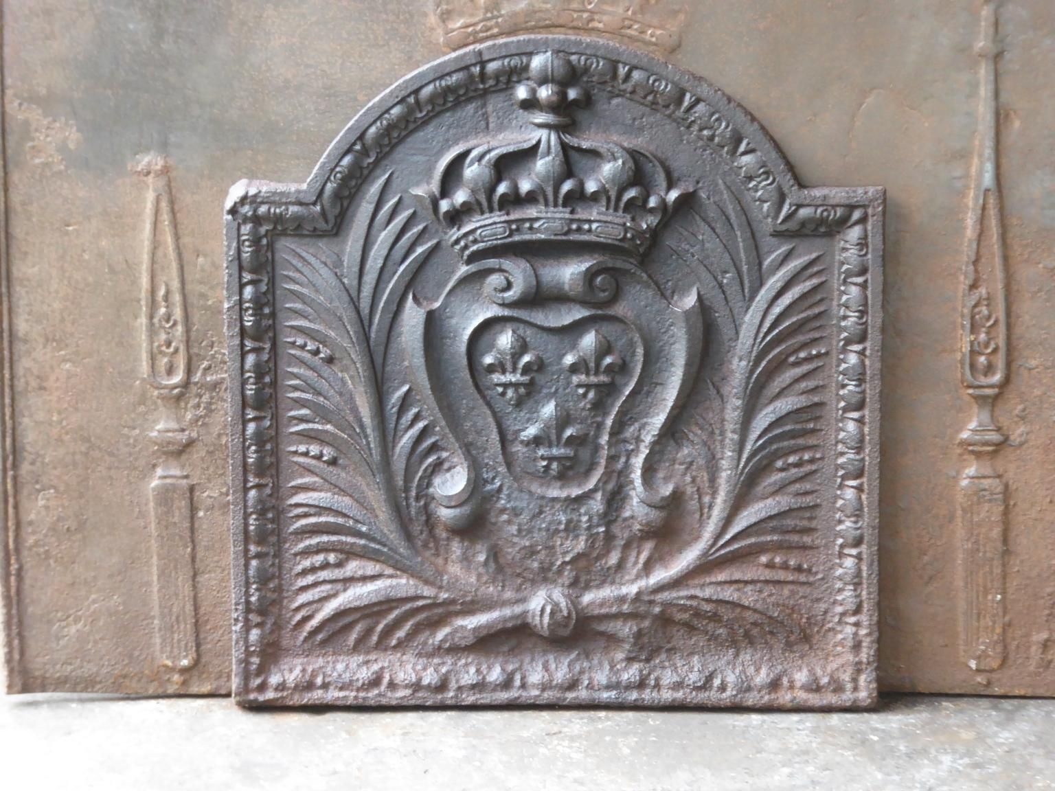 Antique French Louis XV Arms Of France Fireback / Backsplash, 18th Century photo furniture