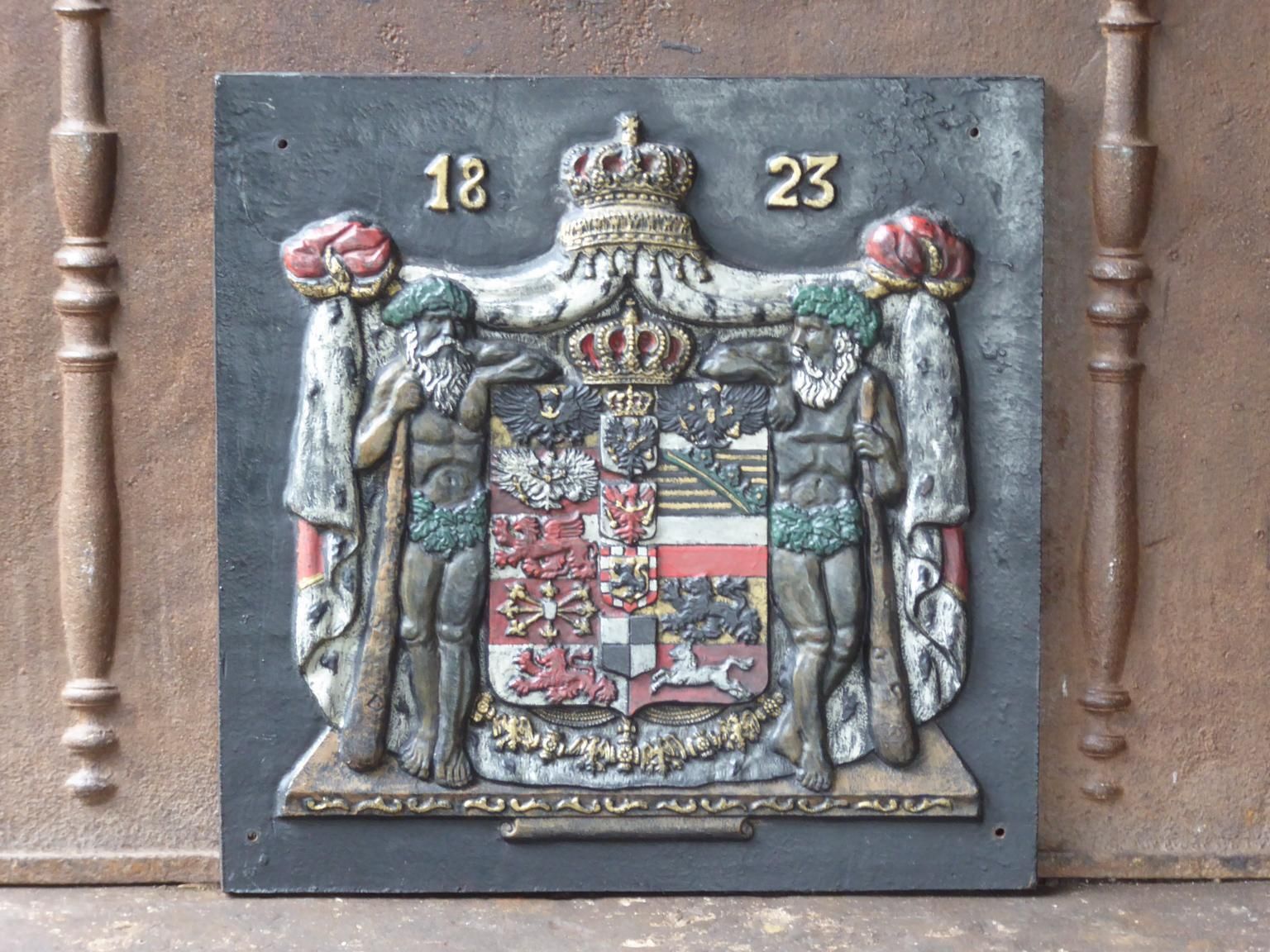 German Neoclassical Style Coat Of Arms Fireback / Backsplash photo furniture