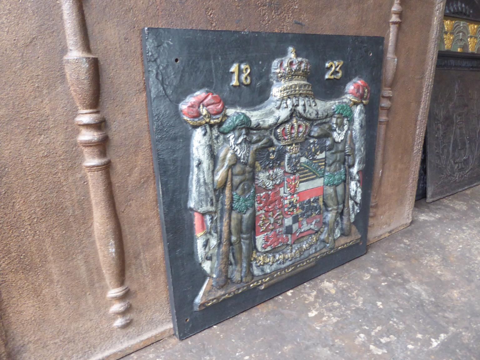 photo for sale German Neoclassical Style Coat Of Arms Fireback / Backsplash