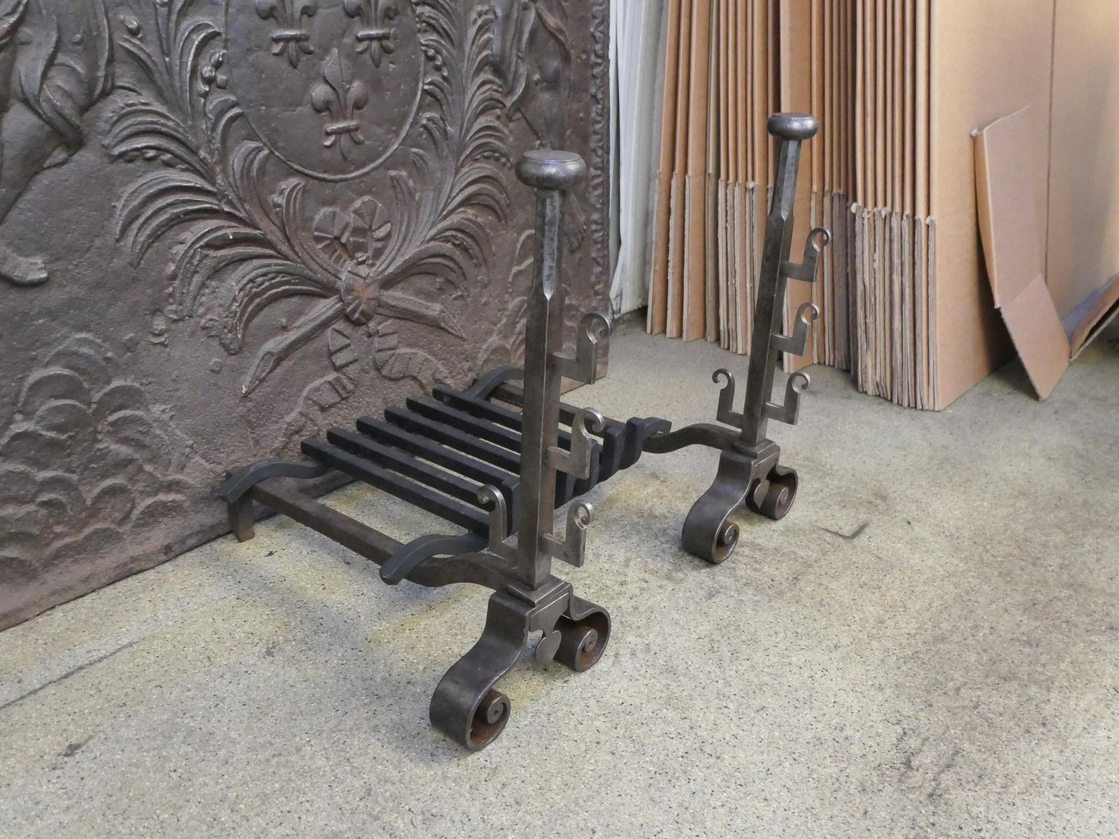photo buy French Louis XV Period Fireplace Grate Or Fire Basket, 18th Century