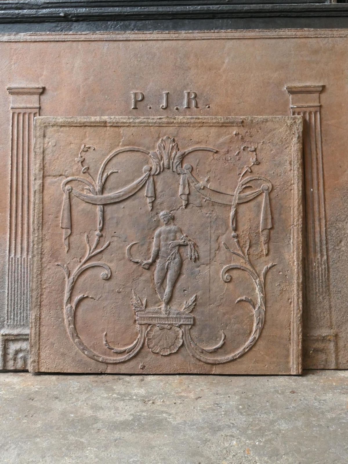 Antique French Neoclassical 'Ceres' Fireback / Backsplash, Early 19th Century photo furniture