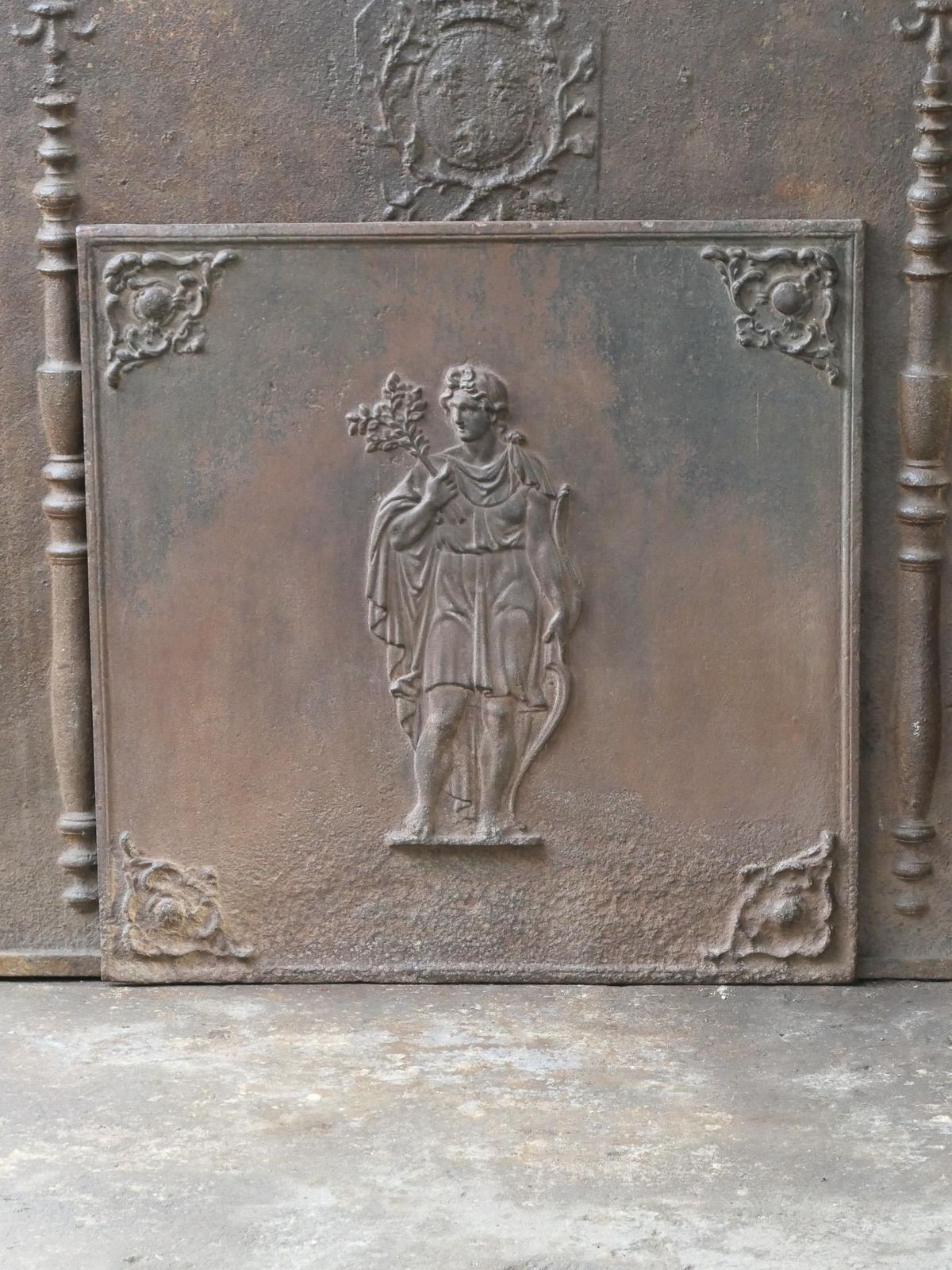 Antique French Napoleon III 'Diana' Fireback / Backsplash, 19th Century photo for sale