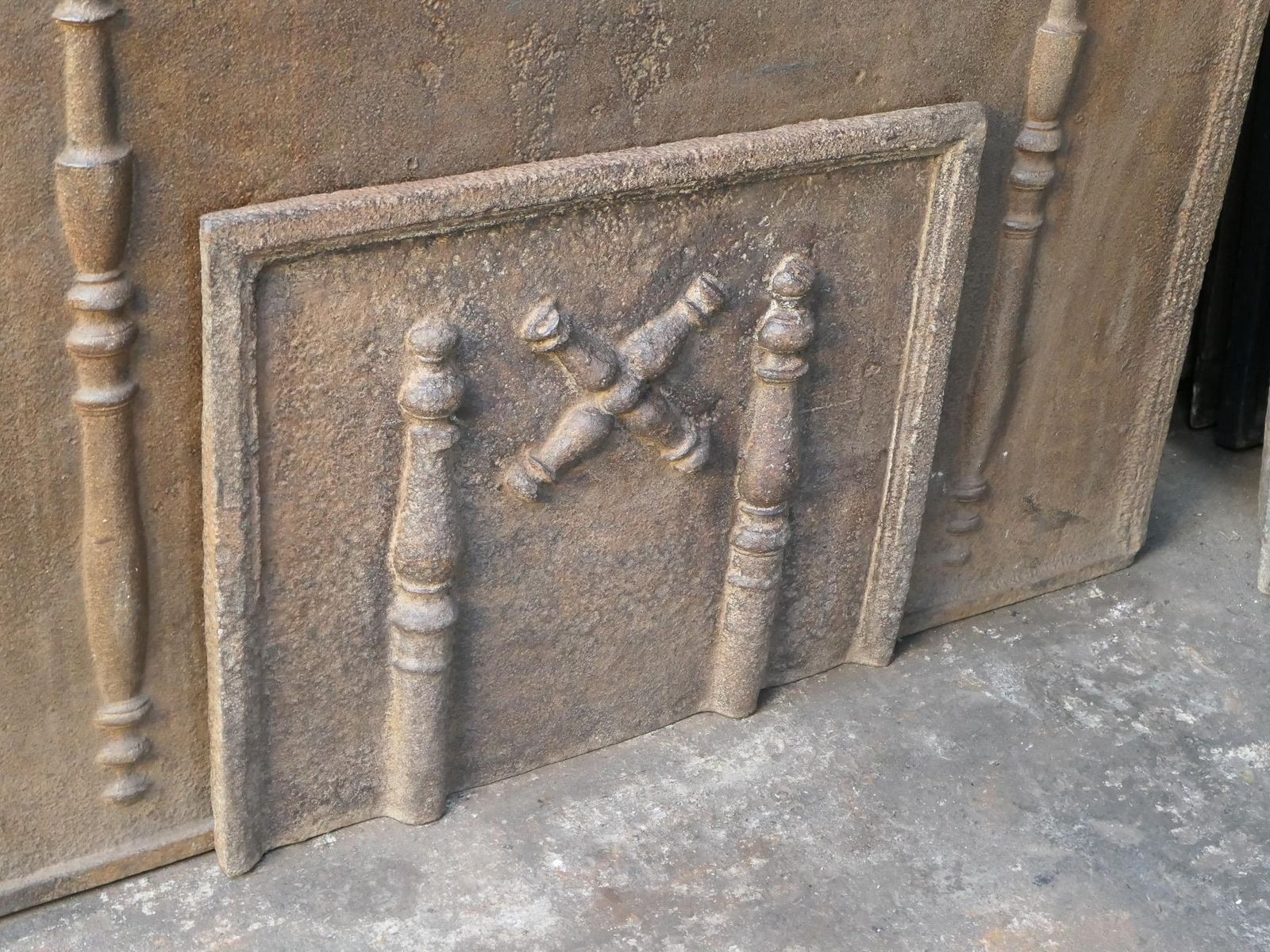 18th C. Louis XIV 'Pillars With Saint Andrew's Cross' Fireback / Backsplash photo buy