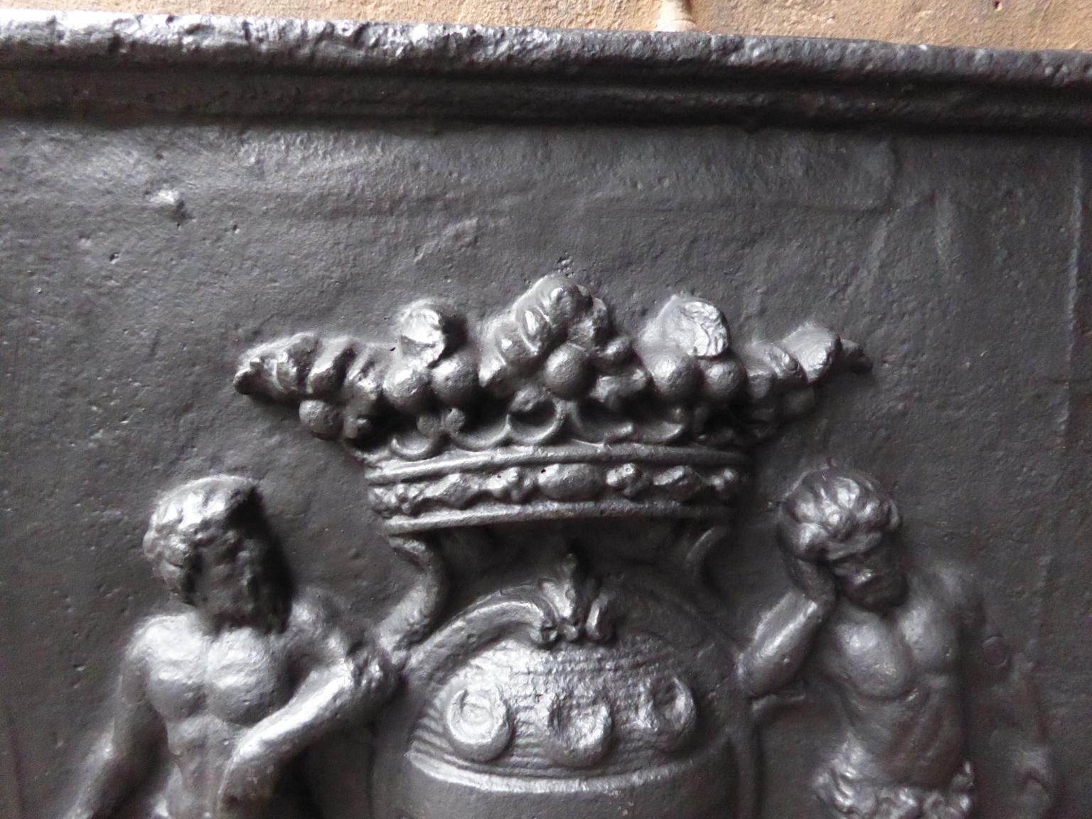 French Louis XIV Style Coat Of Arms Fireback / Backsplash photo vinterior