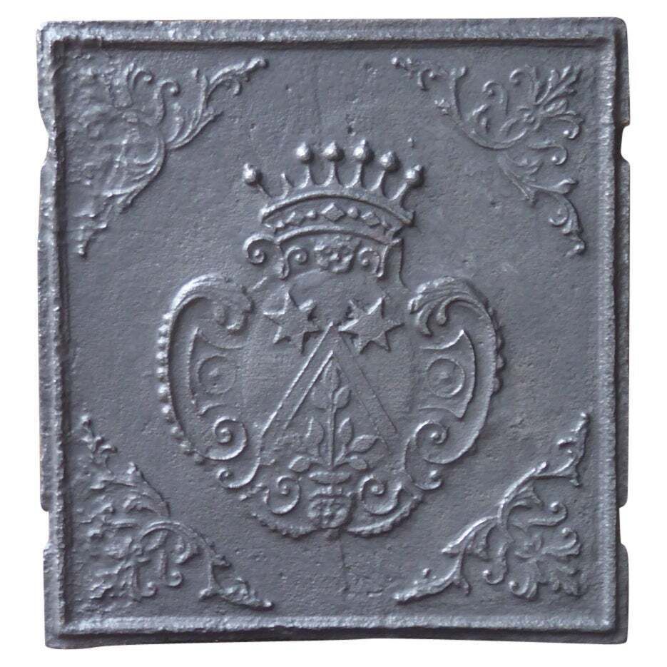 18th Century German Louis XV 'Coat Of Arms' Fireback / Backsplash