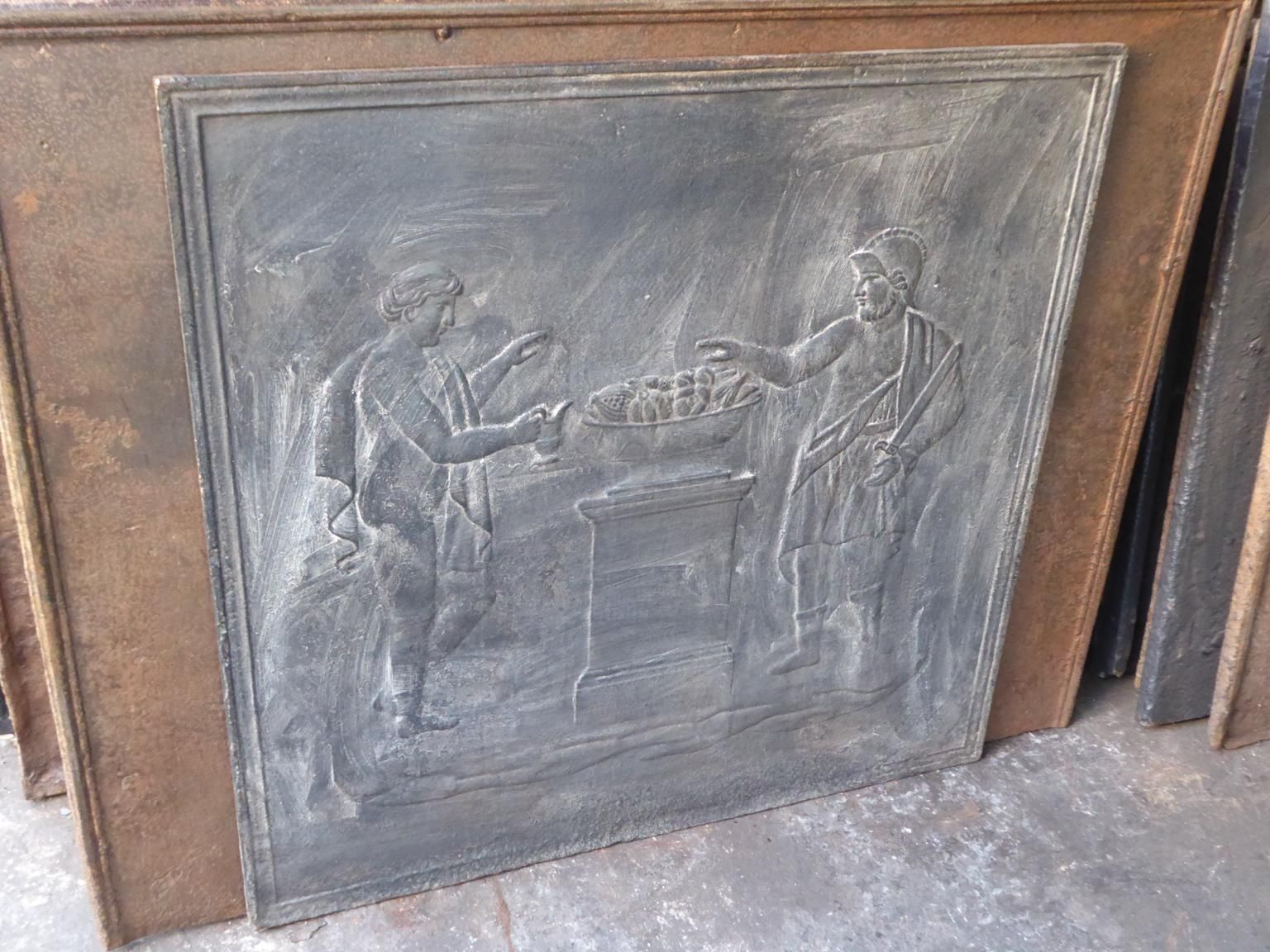 Antique French Napoleon III 'Roman Scene' Fireback / Backsplash, 19th Century photo for sale