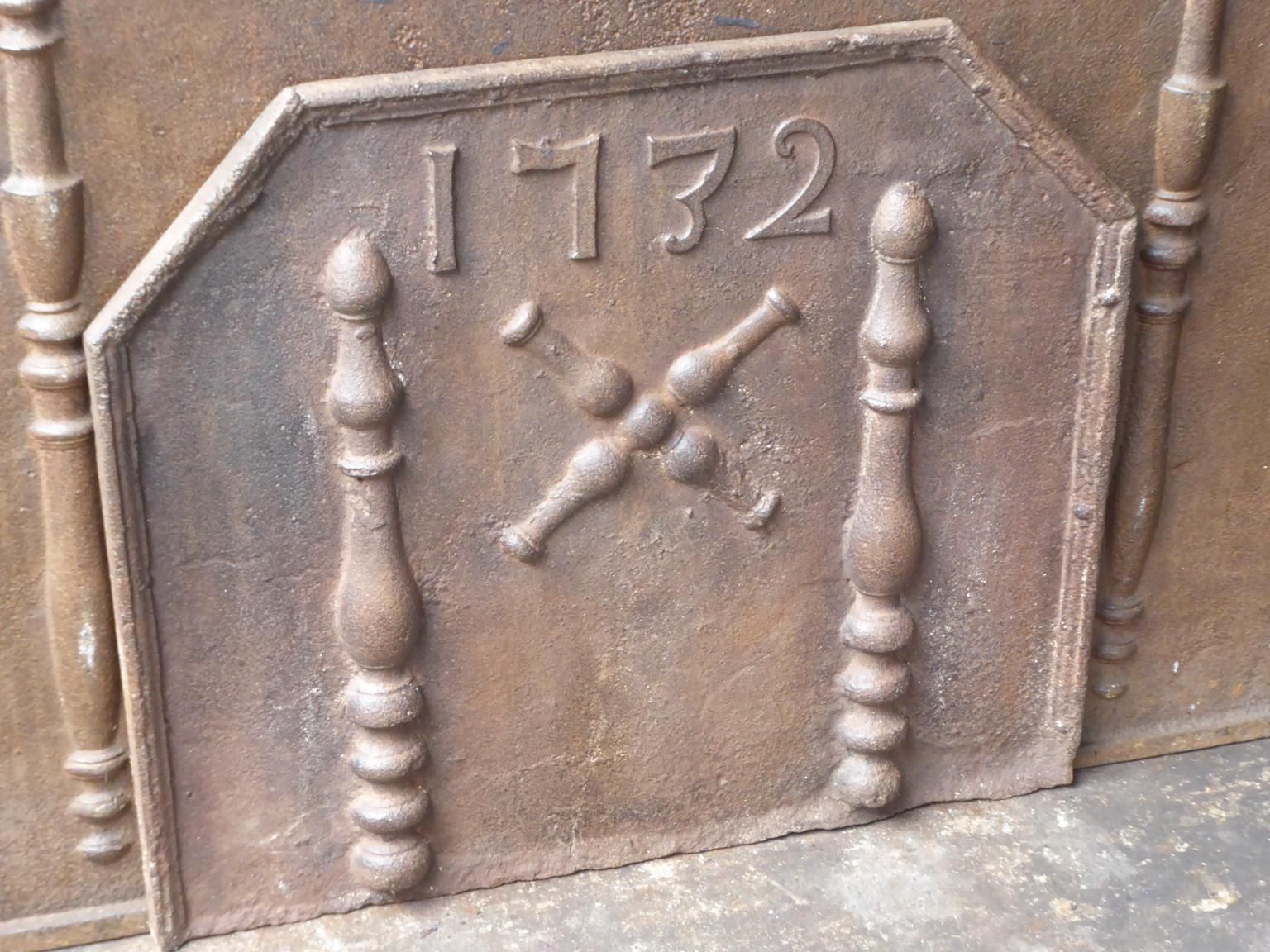 18th Century French Louis XIV 'Saint Andrew's Cross' Fireback / Backsplash photo for sale
