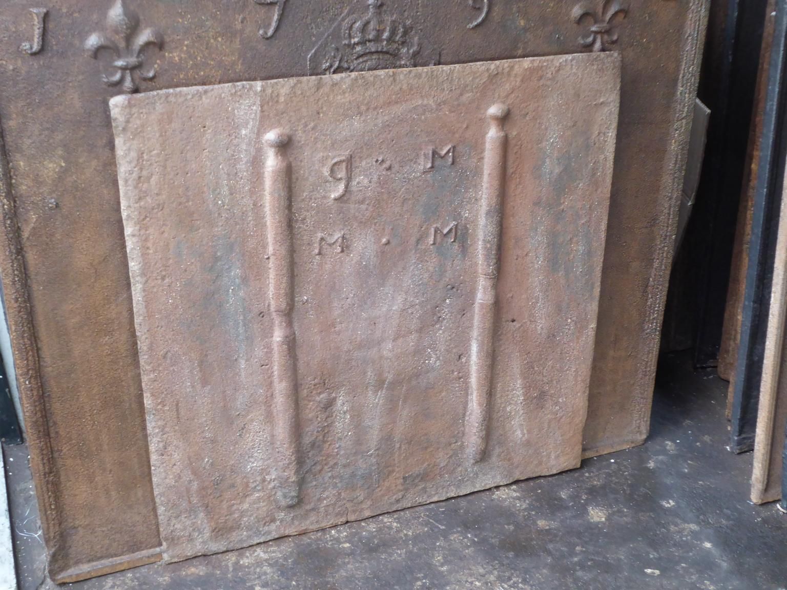 Antique French 'Marriage' Fireback / Backsplash, 18th Century photo Home Fixtures
