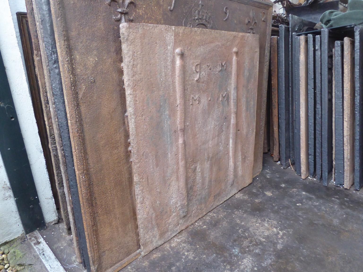 Antique French 'Marriage' Fireback / Backsplash, 18th Century photo vintage
