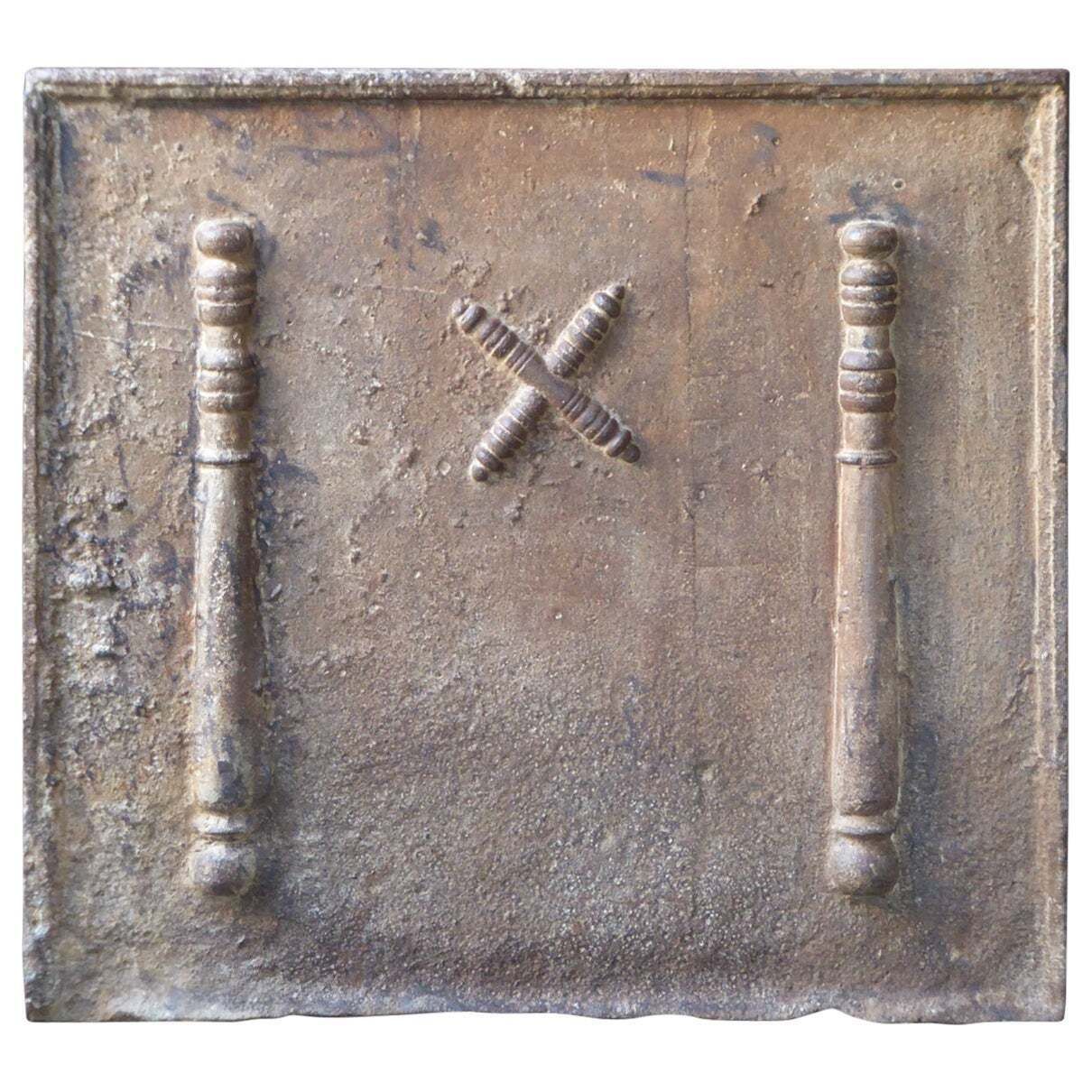 17th 18th Century French Louis XIV 'Saint Andrew's Cross' Fireback / Backsplash