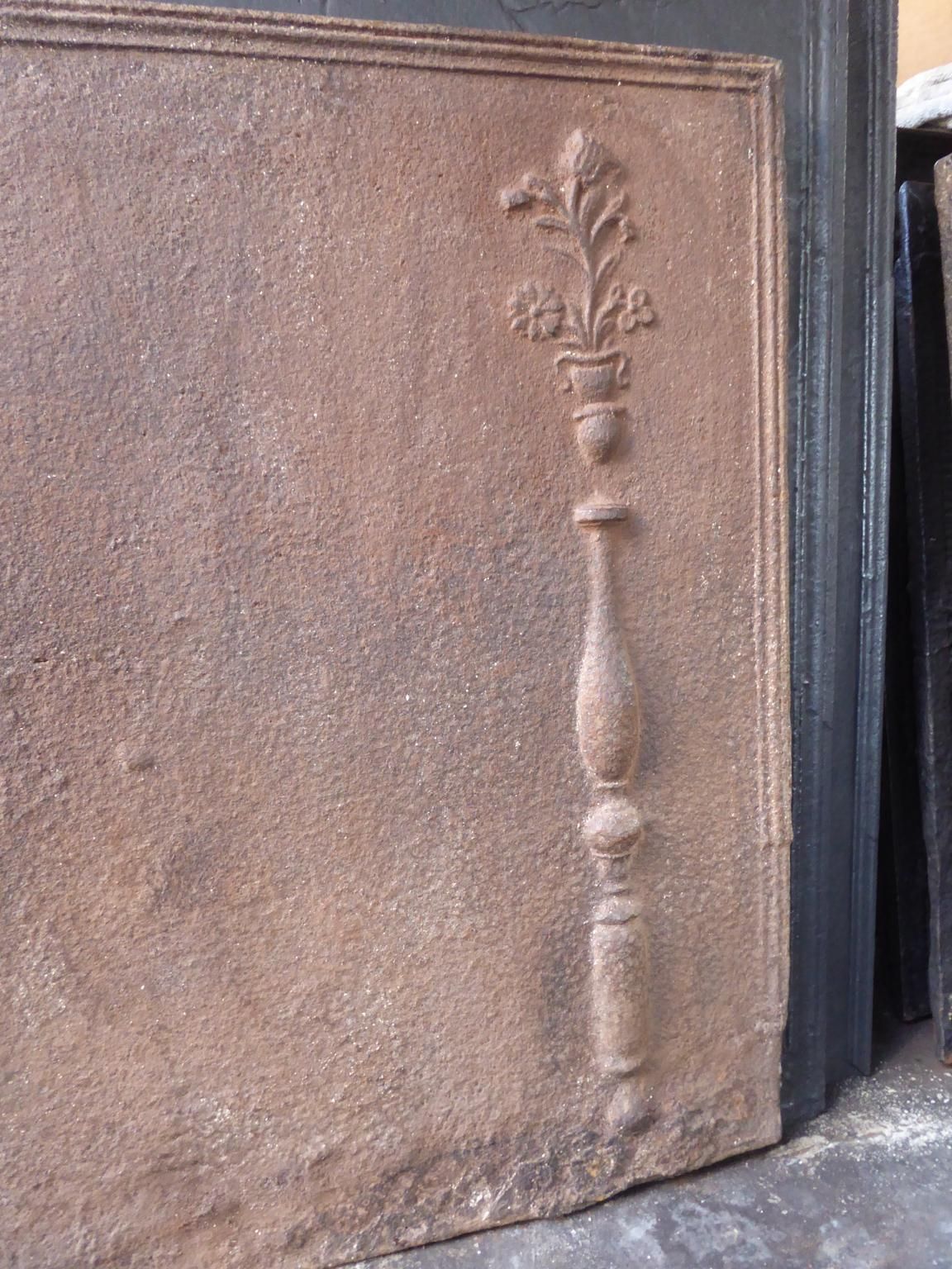 French Louis XV 'Pillars Of Hercules' Fireback / Backsplash, 18th Century photo Home Fixtures