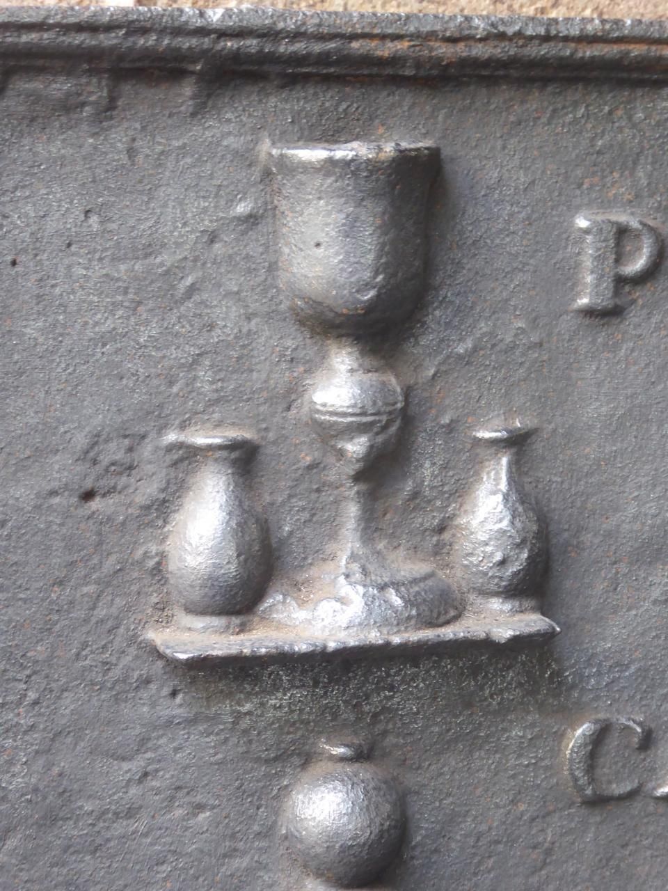 18th Century French 'Pillars With Ihs Monogram' Fireback / Backsplash photo buy