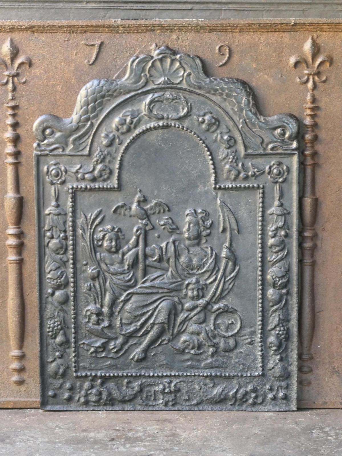 Antique Dutch Louis XIV 'The Hope' Fireback / Backsplash, 17th   18th Century photo furniture