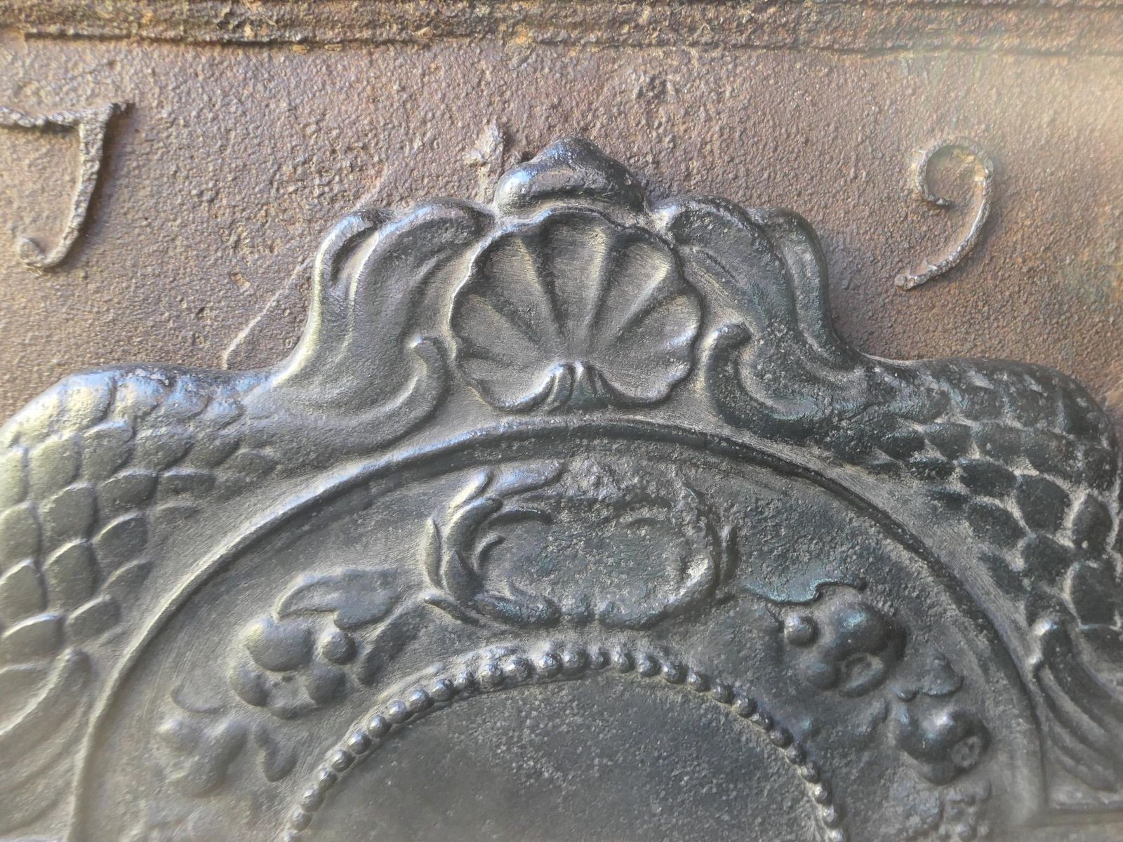 Antique Dutch Louis XIV 'The Hope' Fireback / Backsplash, 17th   18th Century photo vintage