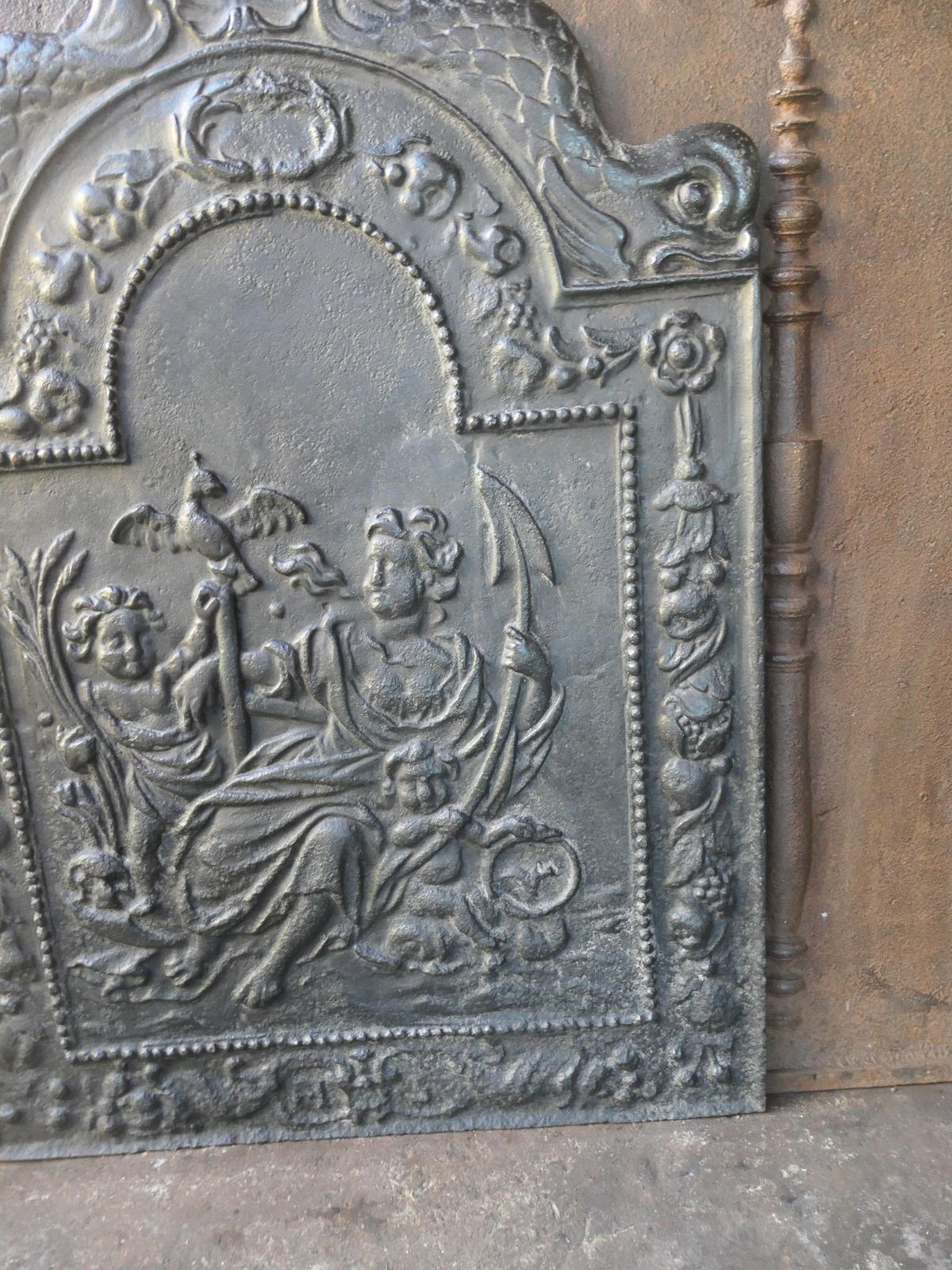 Home Fixtures Antique Dutch Louis XIV 'The Hope' Fireback / Backsplash, 17th   18th Century photo